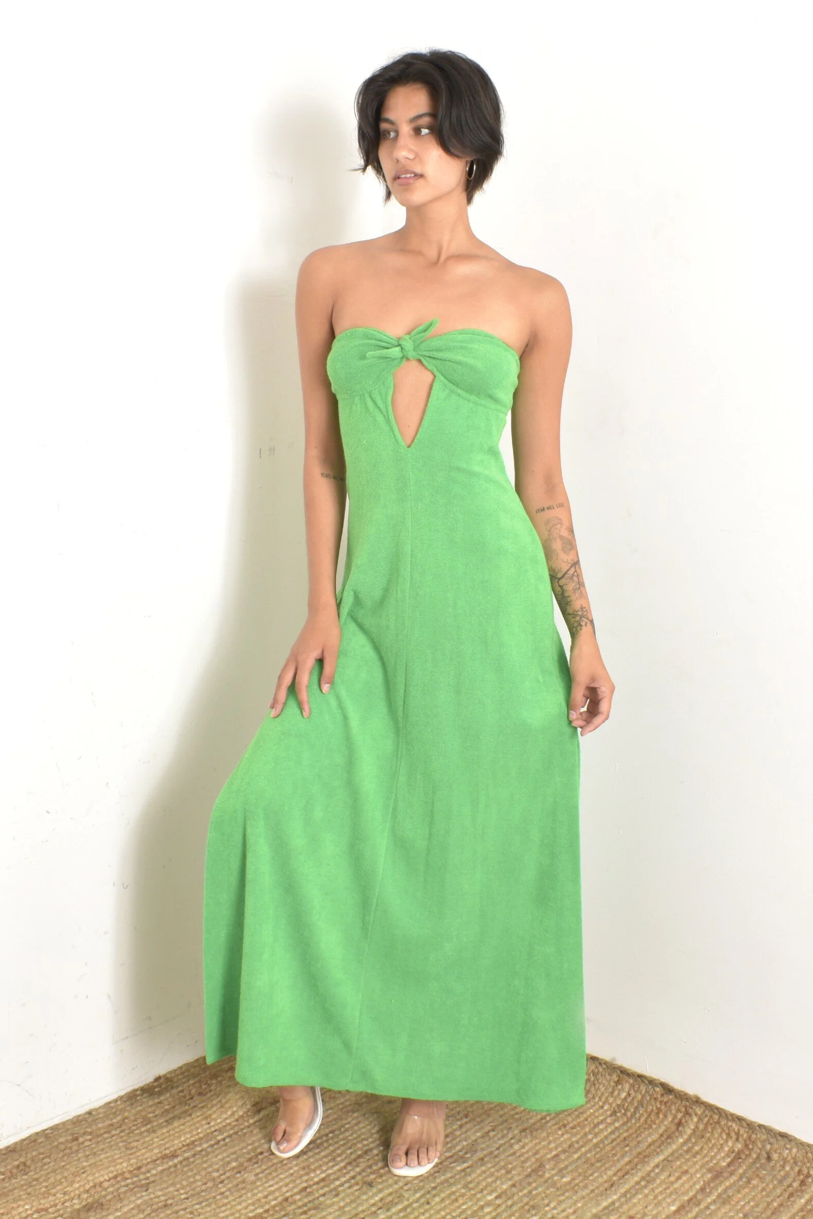 green emerald velvet dress Green Terry Cloth Jumpsuit for Women main image 0