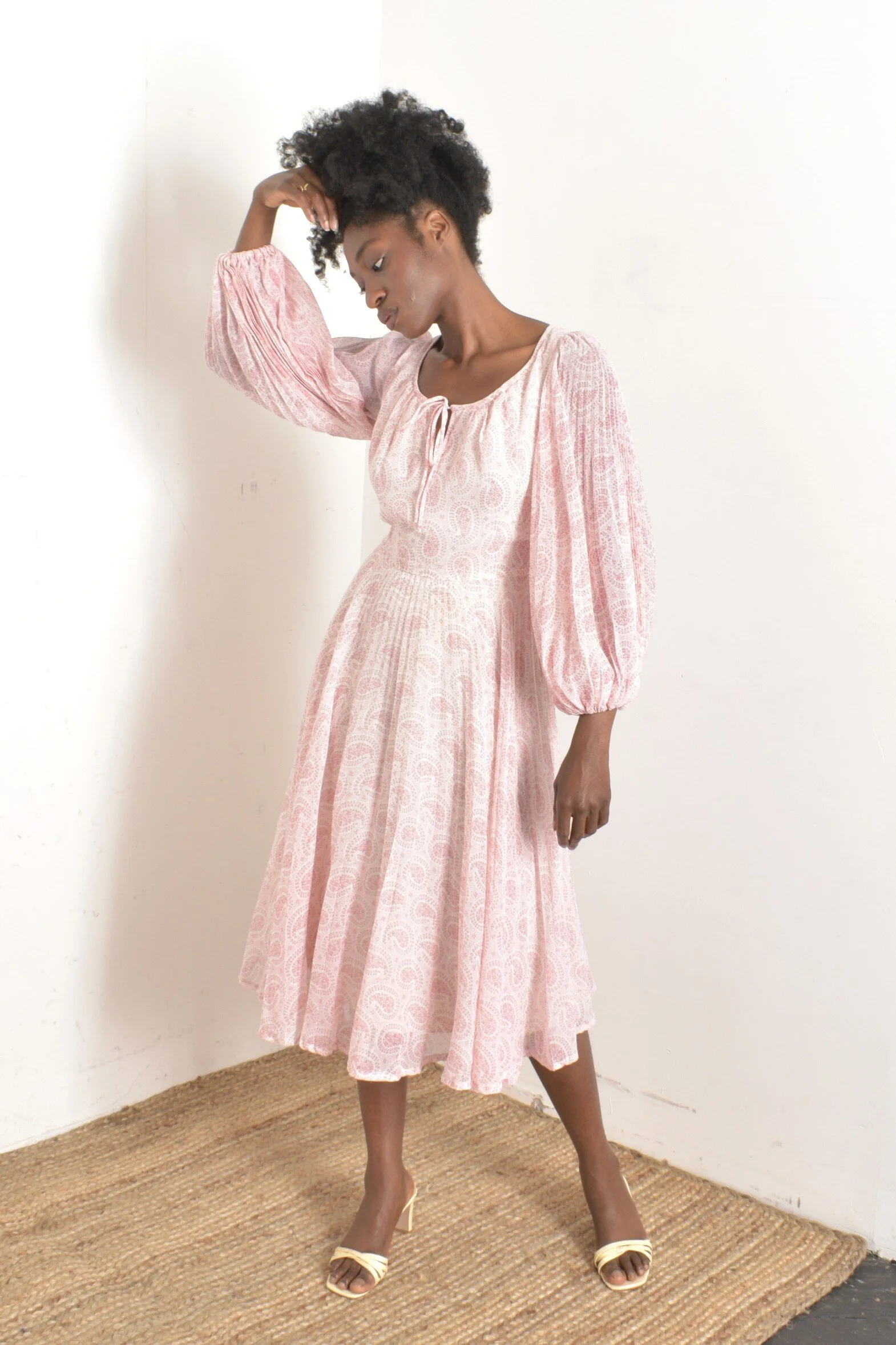 strapless open back dress Pink Multi Floral Print Cotton Zip Front Midi Dress - All Dresses