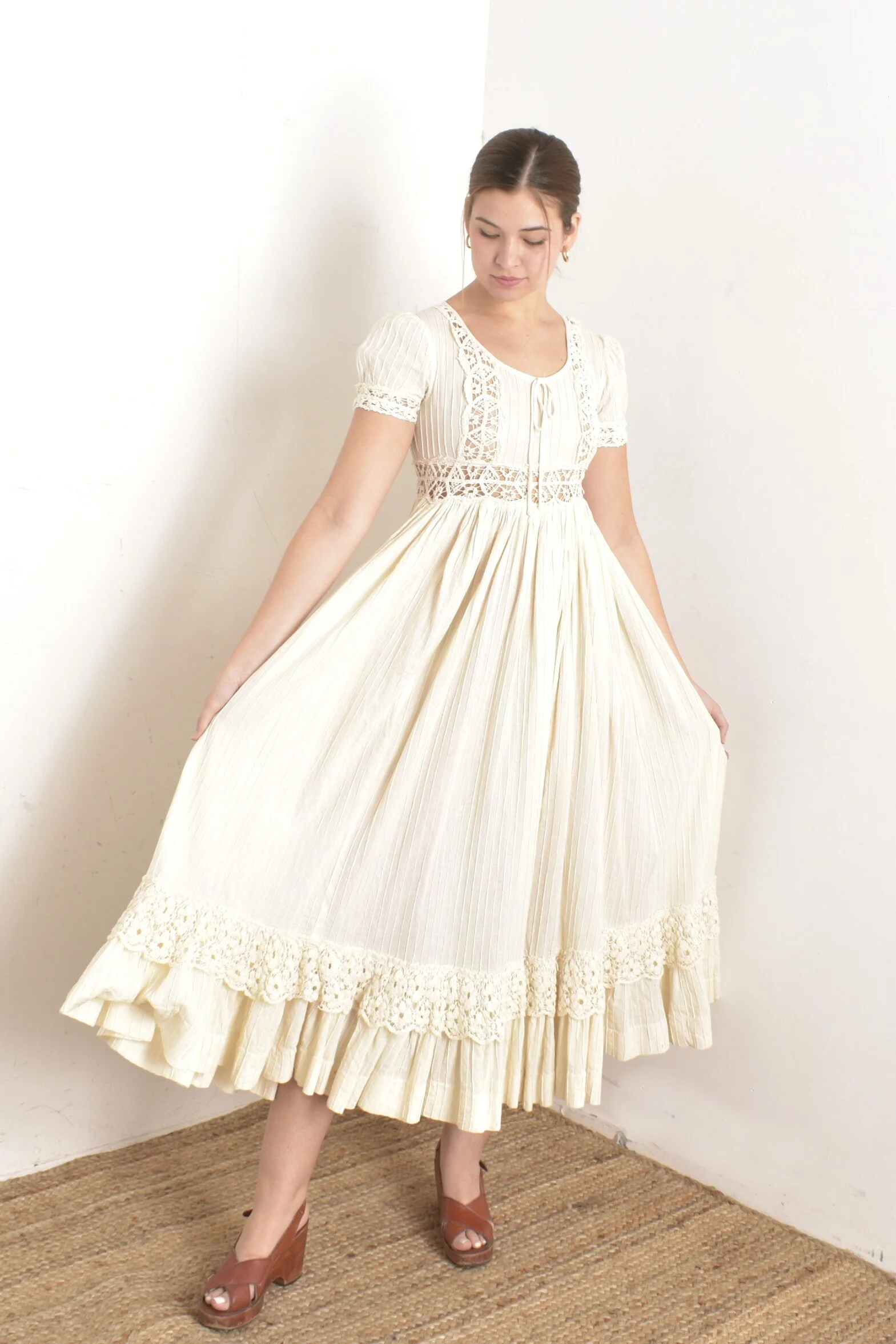 fitted lace wedding dress 100% Cotton Maxi Dress 1s