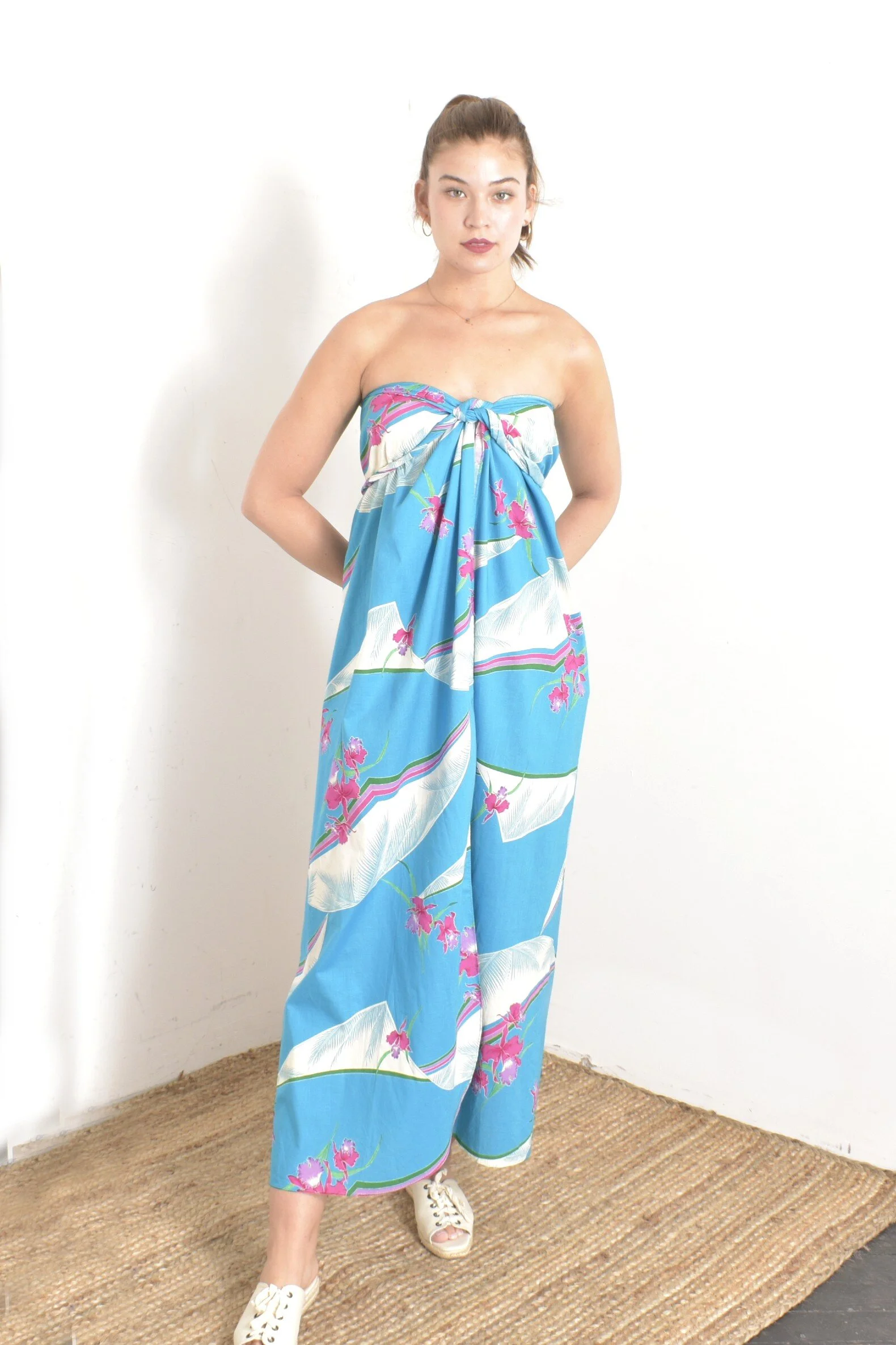 hawaiian wrap dress Pilialoha Polynesian 35) Waist Custom Face Hawaiian Dress with