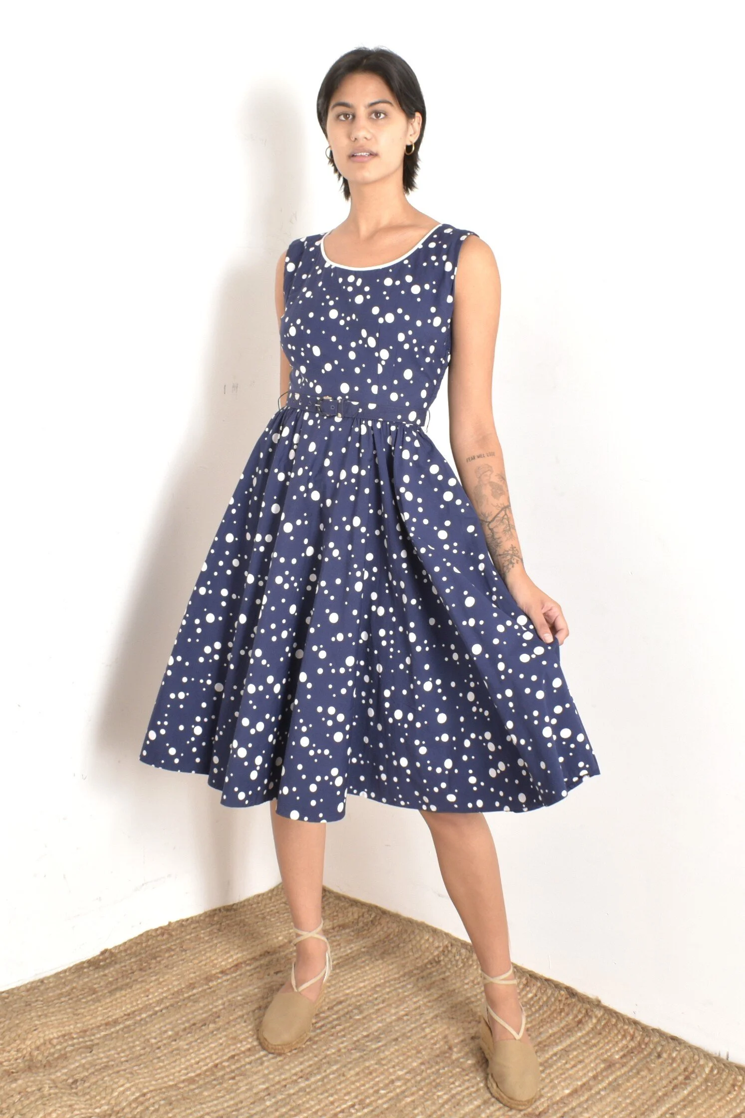 strapless open back dress Cindy Dress Powder Blue | Vintage 1940s Style Short Sleeve Dress main image 1