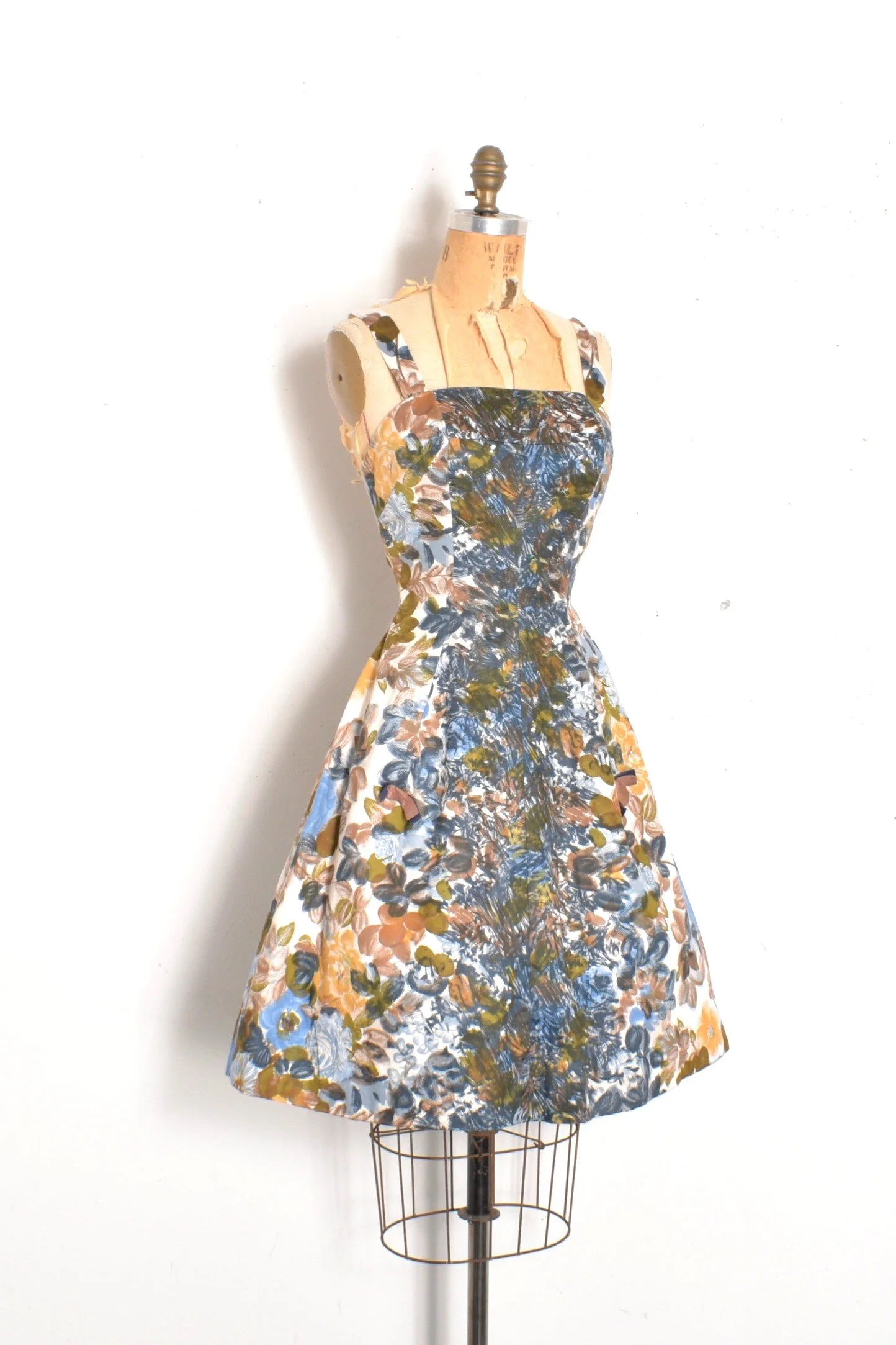 blue floral 50s dress Light Blue Festive Women's Dress Sommer Floral Dress "Leni"