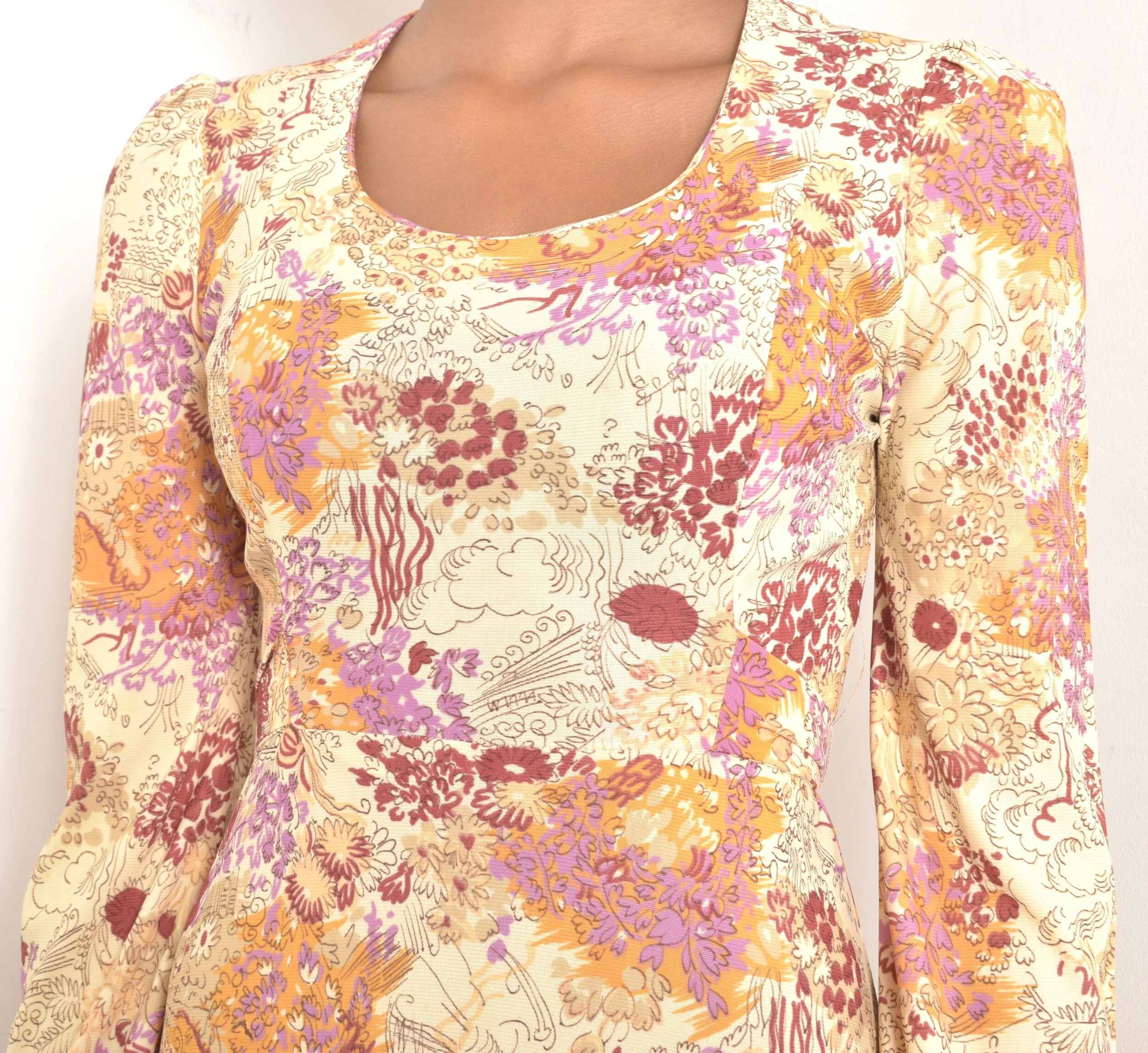 1970s Jody of California of Printed Jersey Dress-small  La Poubelle Vintage
