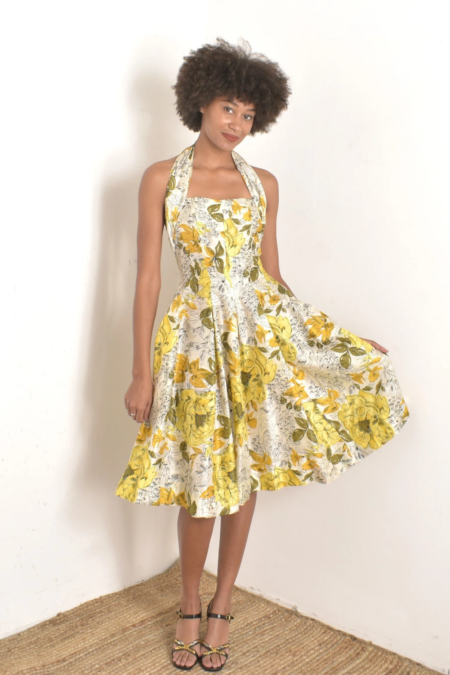 1950s Suzy Perette Silk Halter Dress-small  La Poubelle Vintage