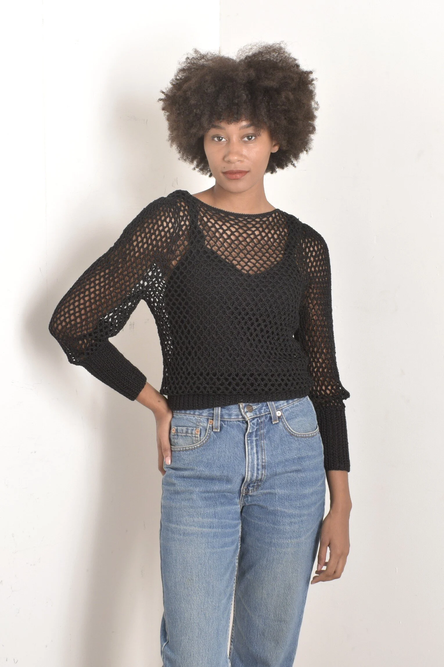 1980s Fishnet Slouchy Sweater-S/M La Poubelle Vintage 1980s Fishnet Slouchy Sweater-S/M La Poubelle Vintage