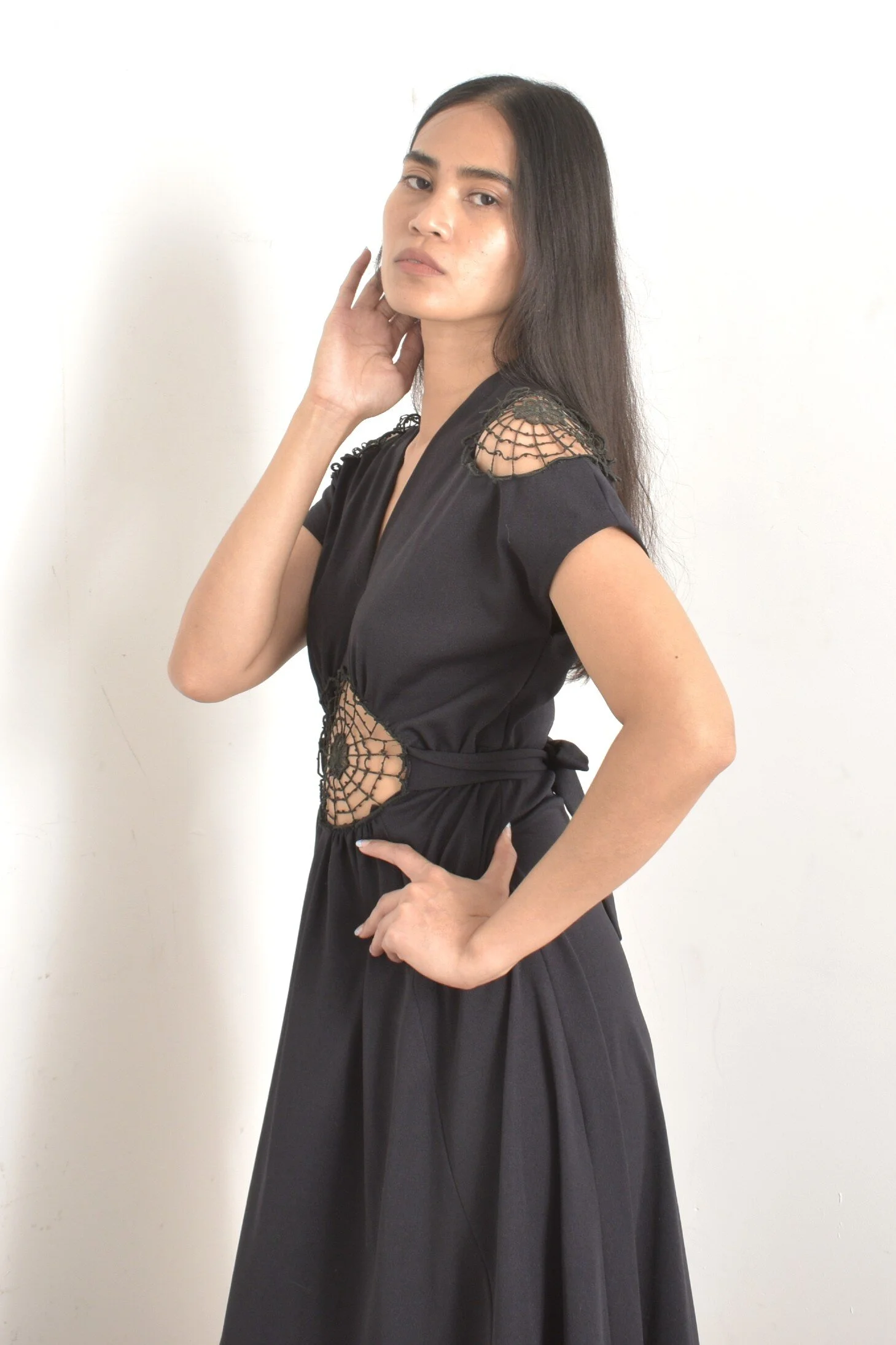 spider web cut out dress Punk Rave Spiderweb Mesh Cutout Gothic Mini Dress