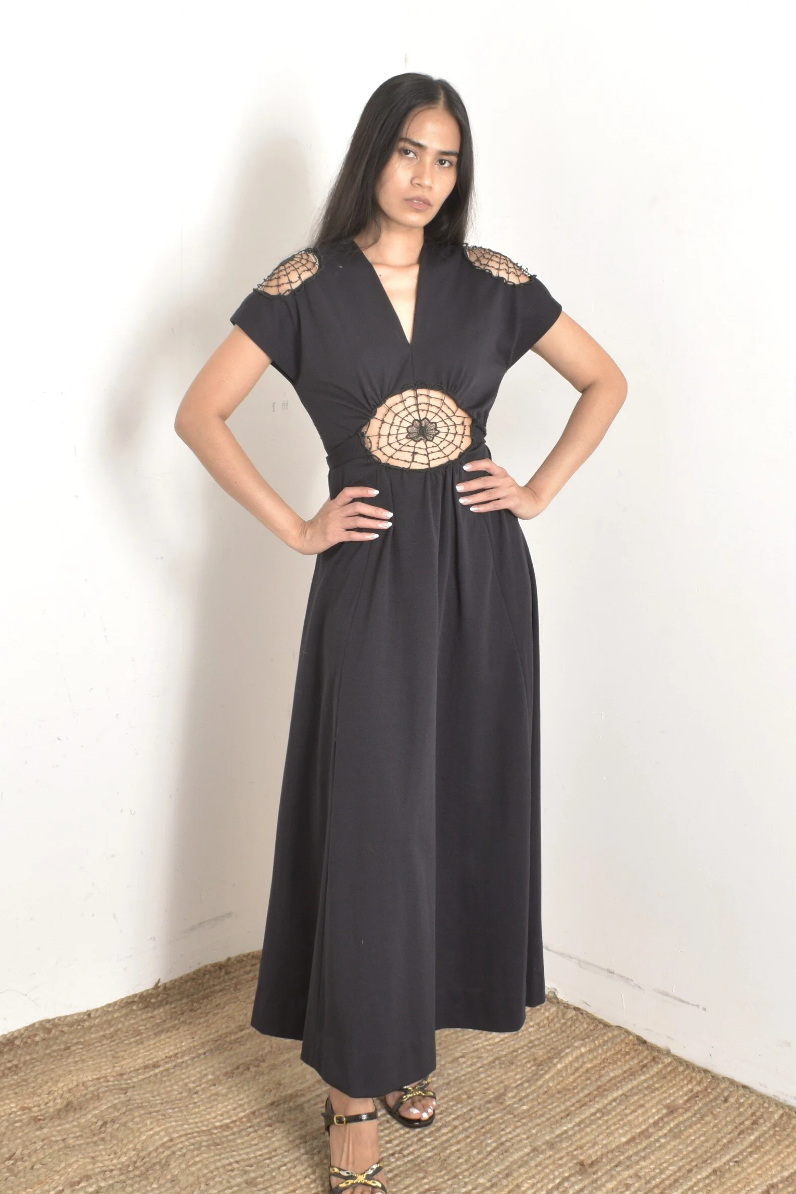 white christmas dresses 70s Bek cut out dress – KhamrynB main image 1