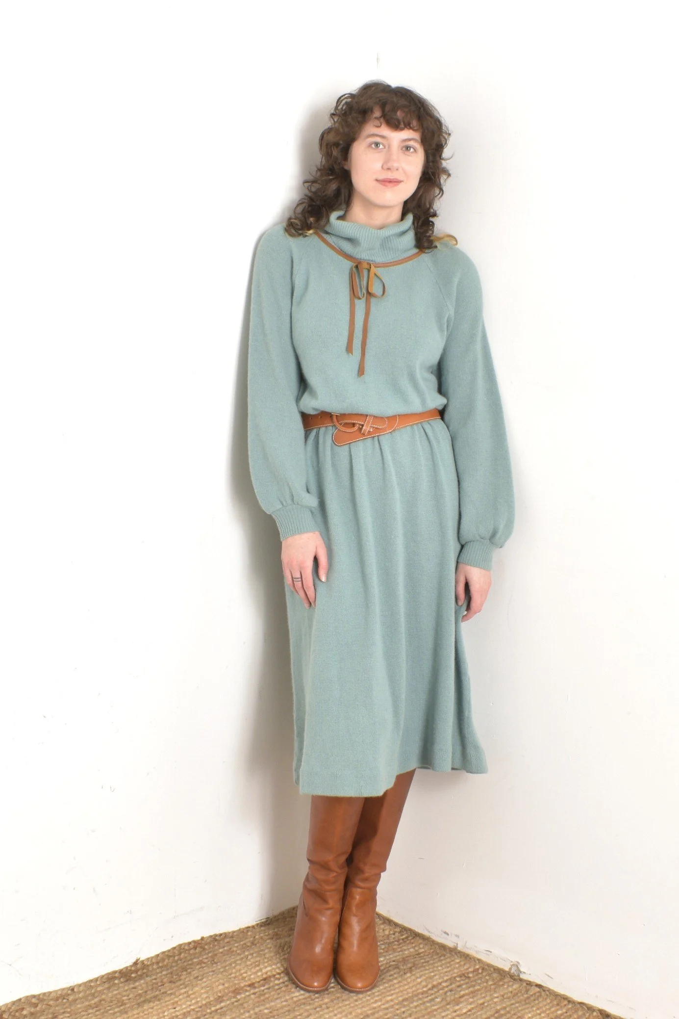 1980s Lambswool Turtleneck Sweater Dress-large La Poubelle Vintage 1980s Lambswool Turtleneck Sweater Dress-large La Poubelle Vintage