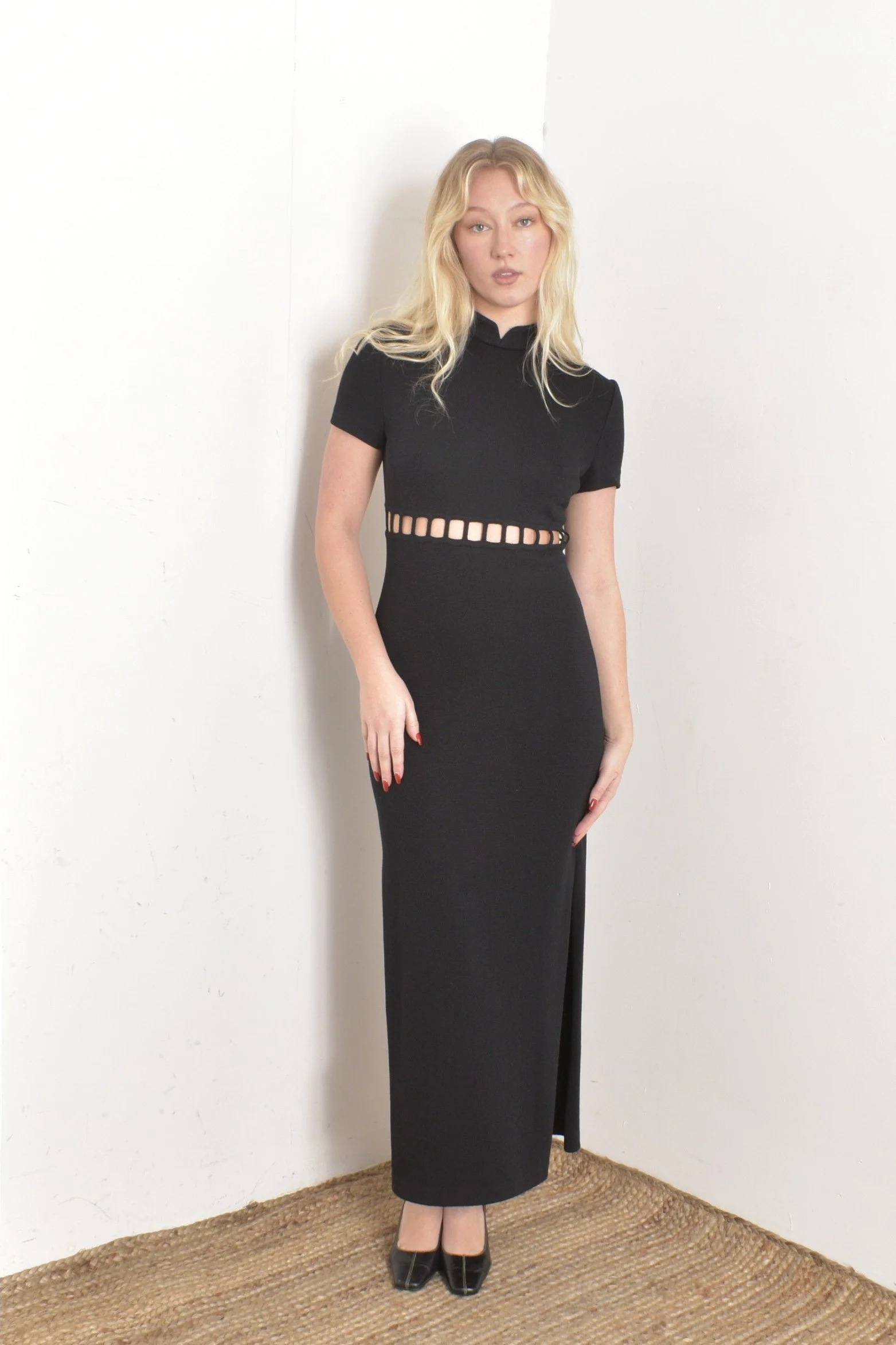 90s St. John Cutout Knit Maxi Dress-S/M  La Poubelle Vintage