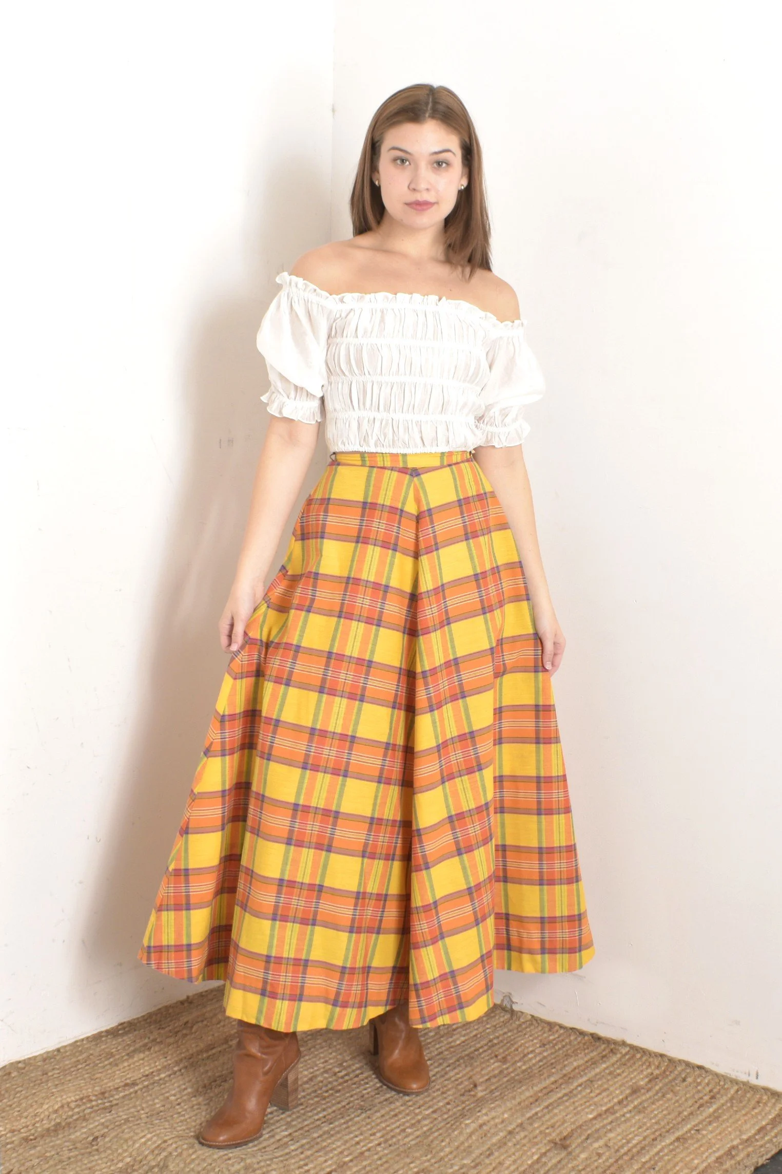 Fashion Pleated Plaid Skirt 1960s 1960s Tartan Wool Pleated Kilt