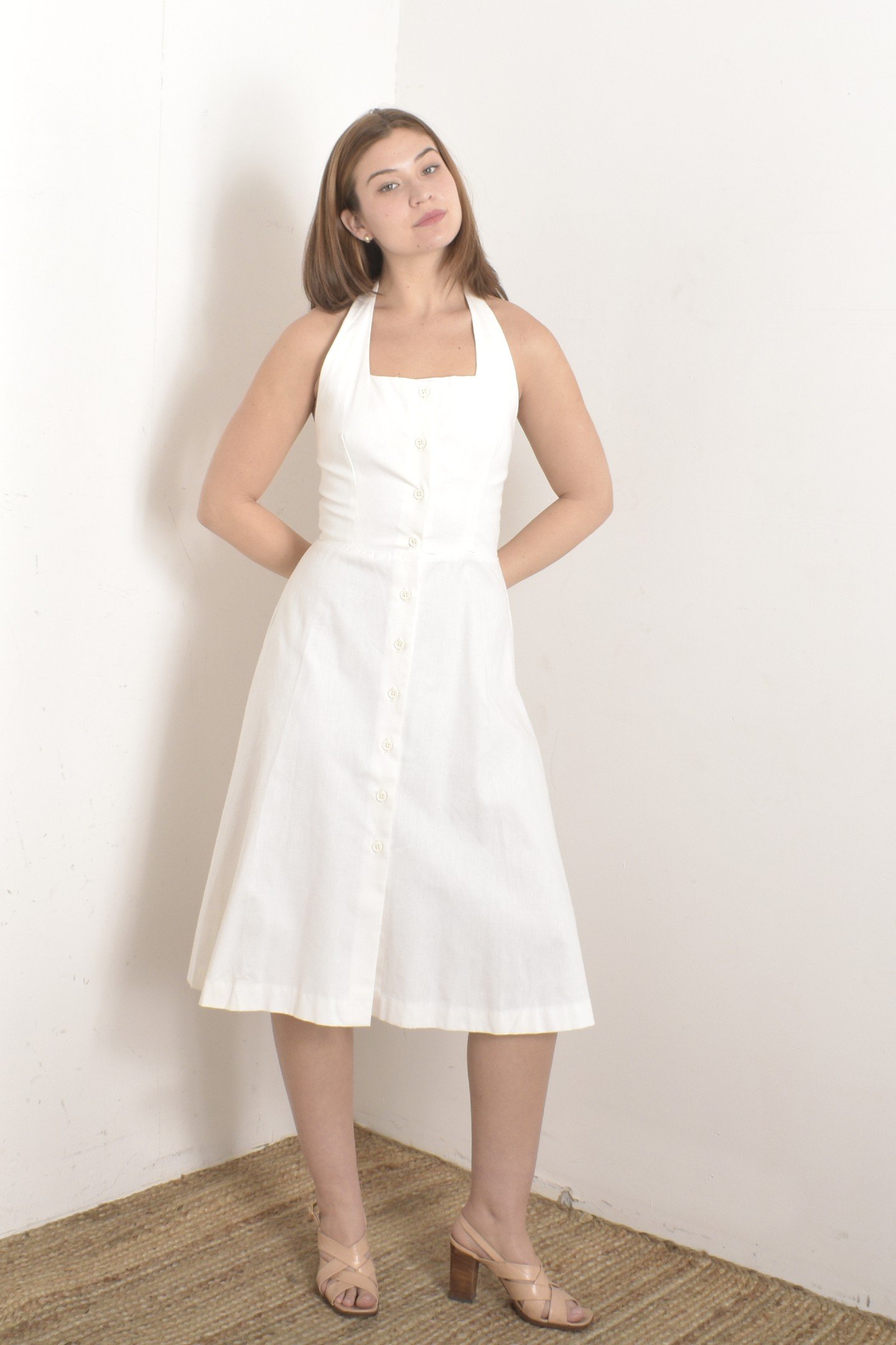slim fit dress slacks White Halter Mini Dress main image 1