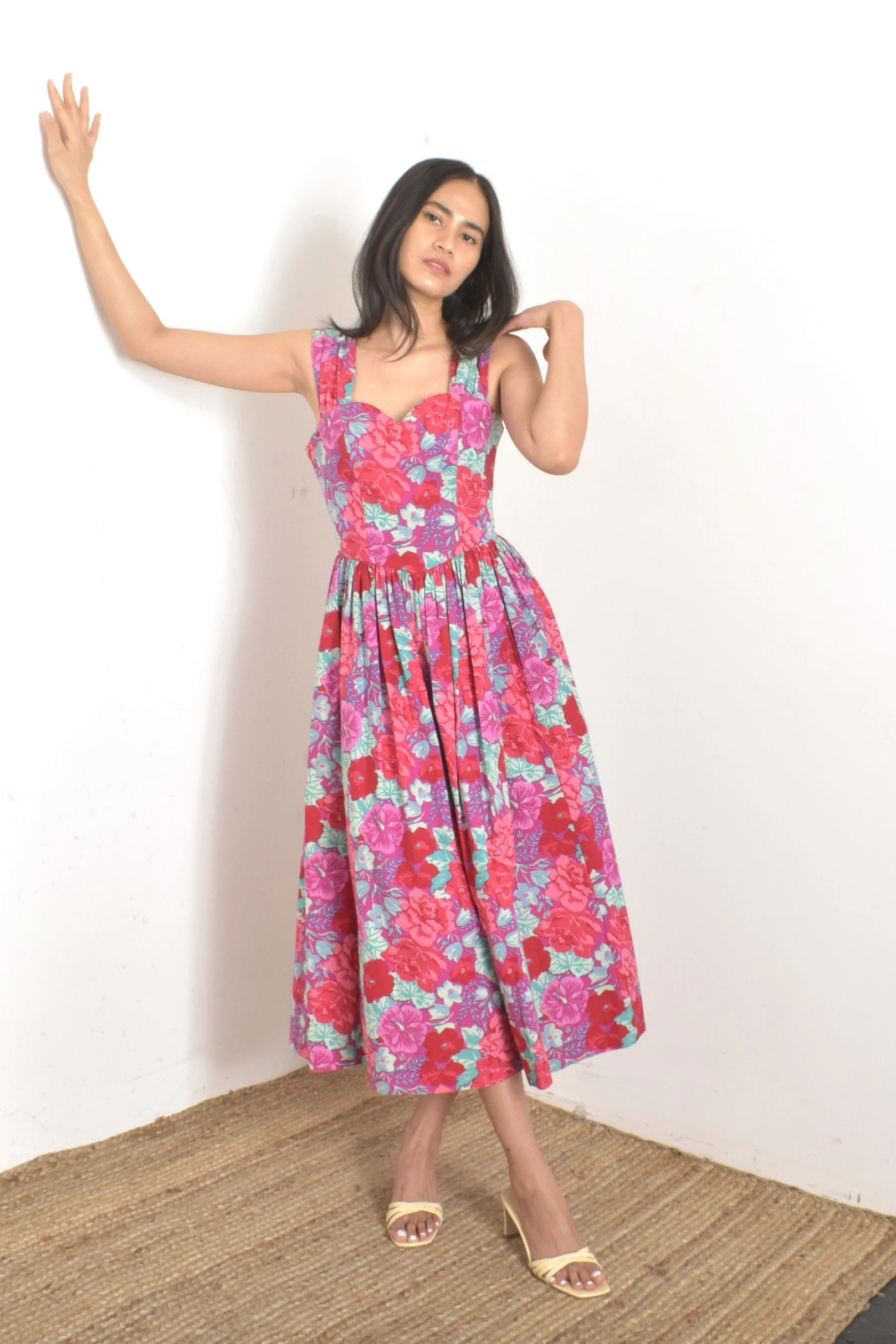 laura ashley pink dress Vintage Laura Ashley Pink Mix Candy Stripe Drop Waist Lace Collar Dress Size 10