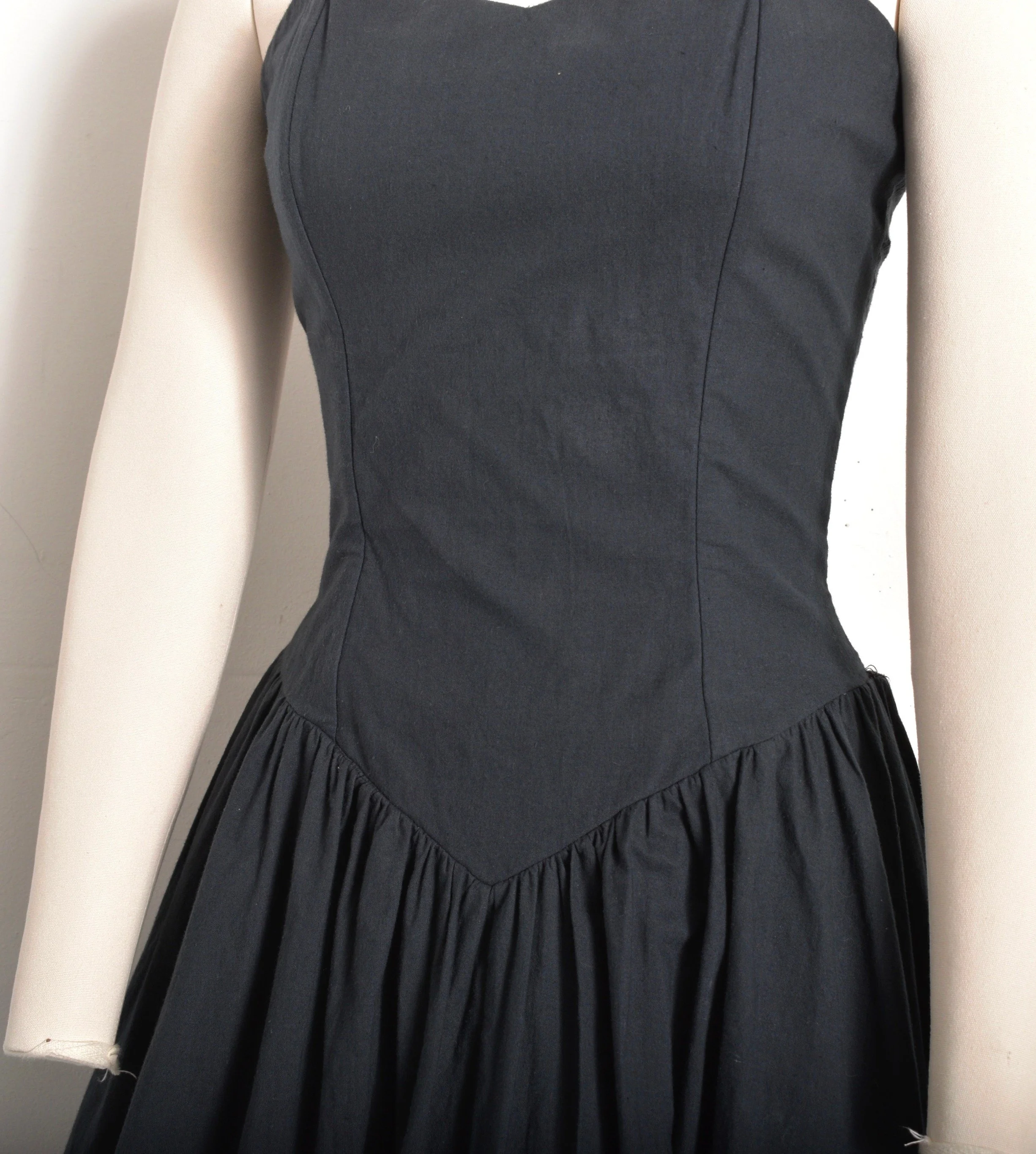 princess polly baby blue dress 1980s Black Cotton Strapless Dress–S/M — La Poubelle Vintage