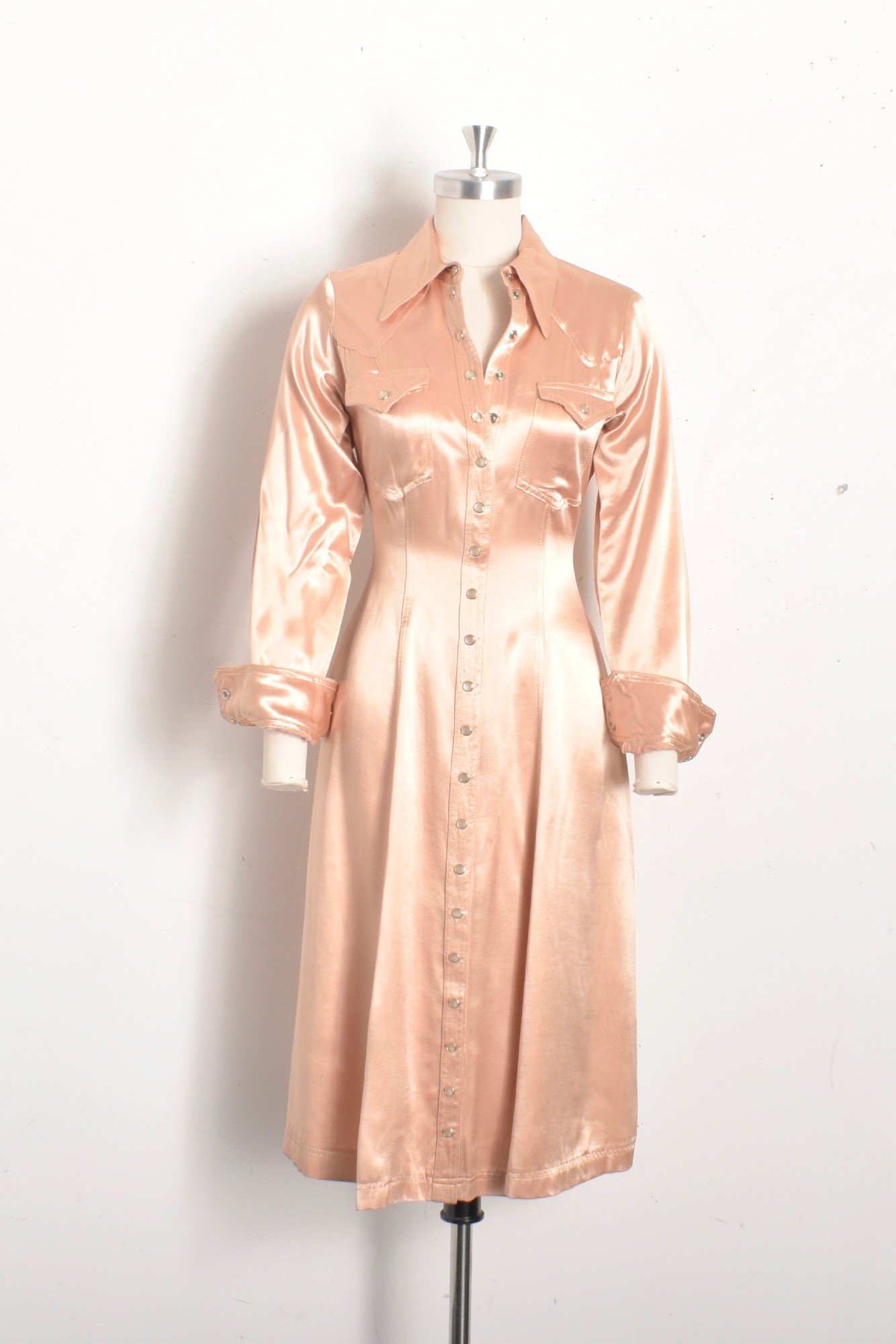 1990s Betsey Johnson Rose Gold Shirtdresssmall  La Poubelle Vintage