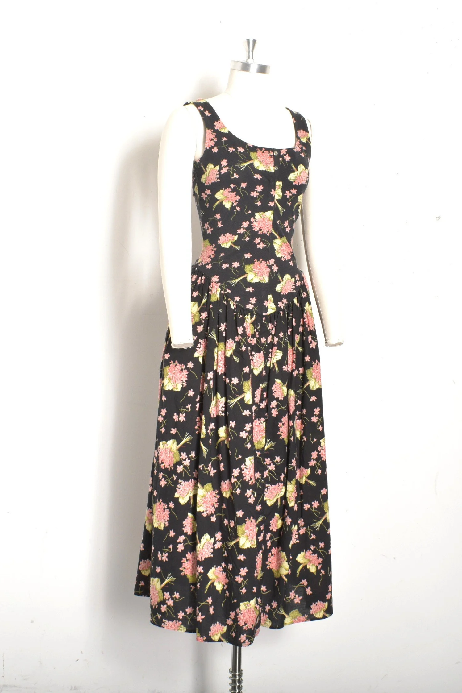 1980s Betsey Johnson Floral Cotton Dress-S/M — La Poubelle Vintage