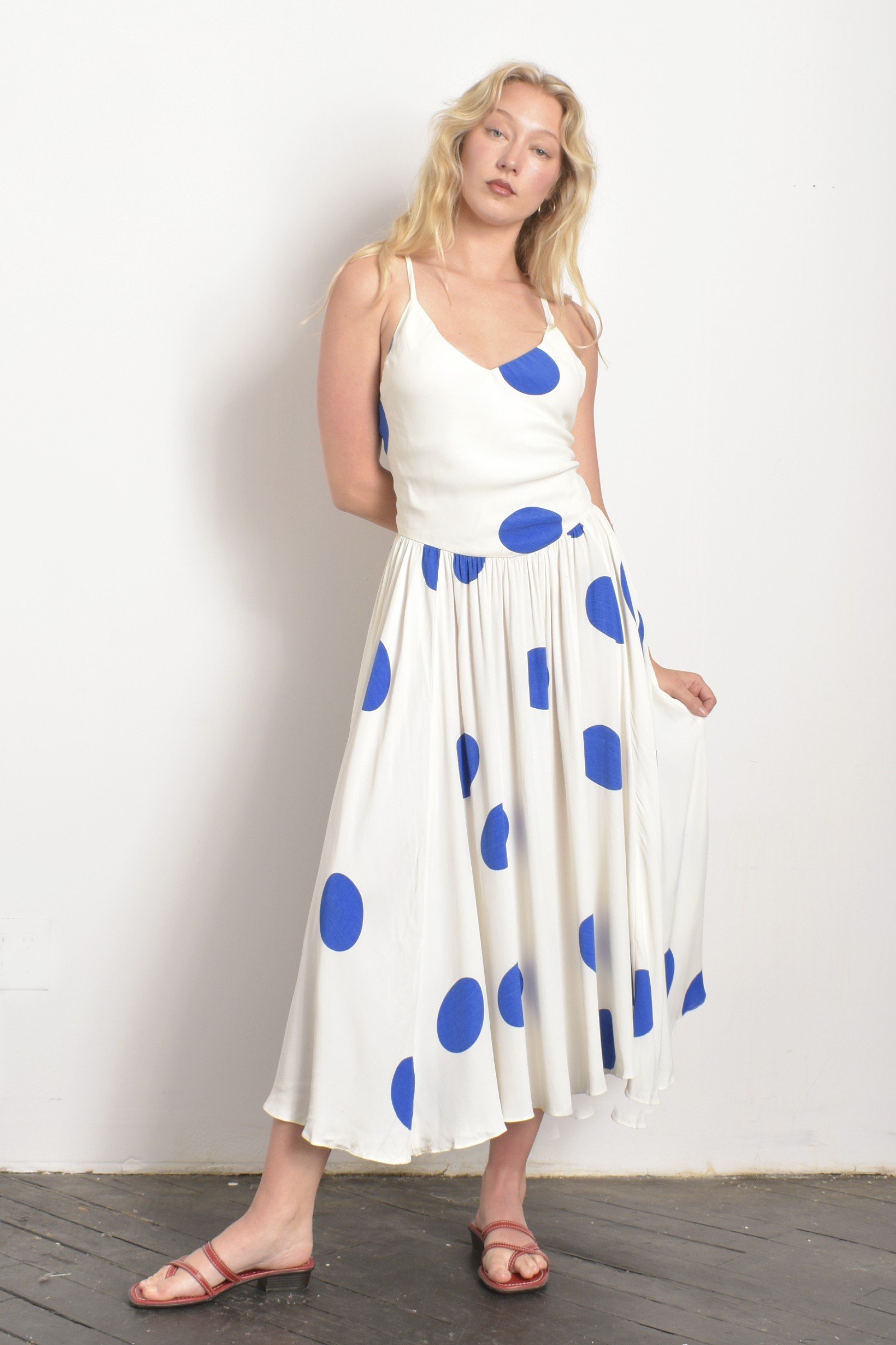 blue indo western dress for women Blue and White Rayon Layered Dress
