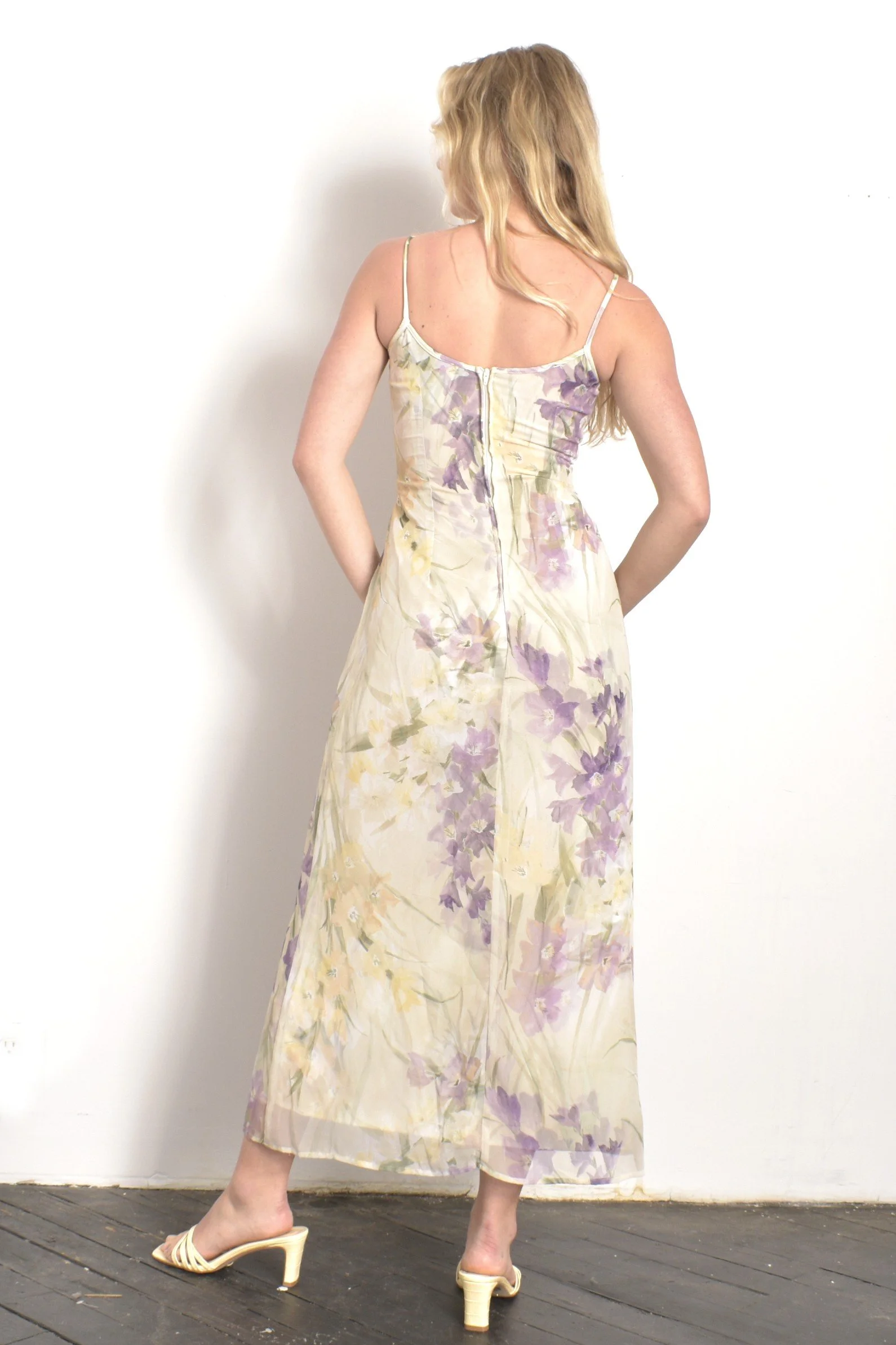90s Pastel Floral Maxi DressXS/S La Poubelle Vintage 90s Pastel Floral Maxi DressXS/S La Poubelle Vintage