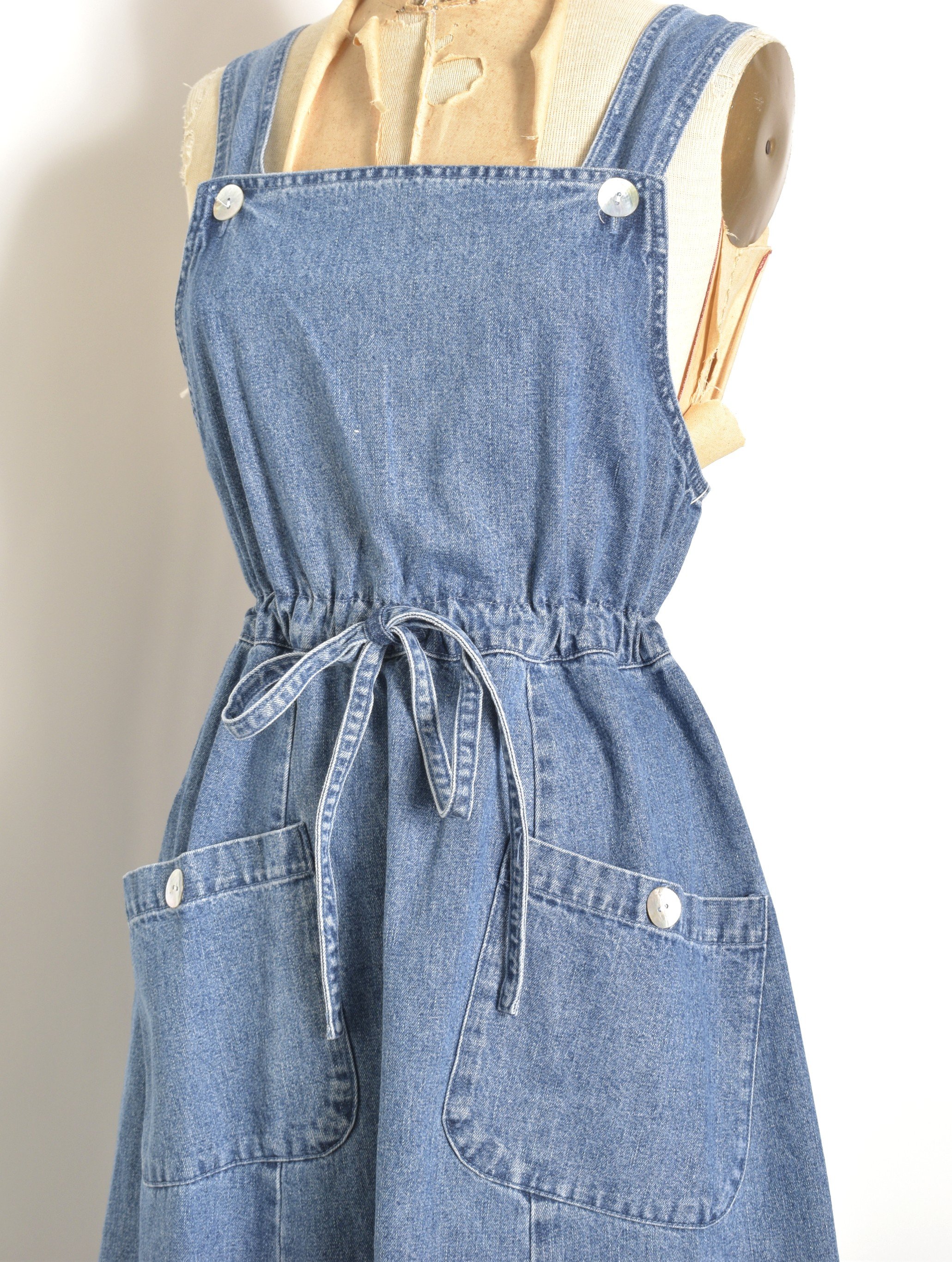 90s Denim Jumper Dress-medium  La Poubelle Vintage