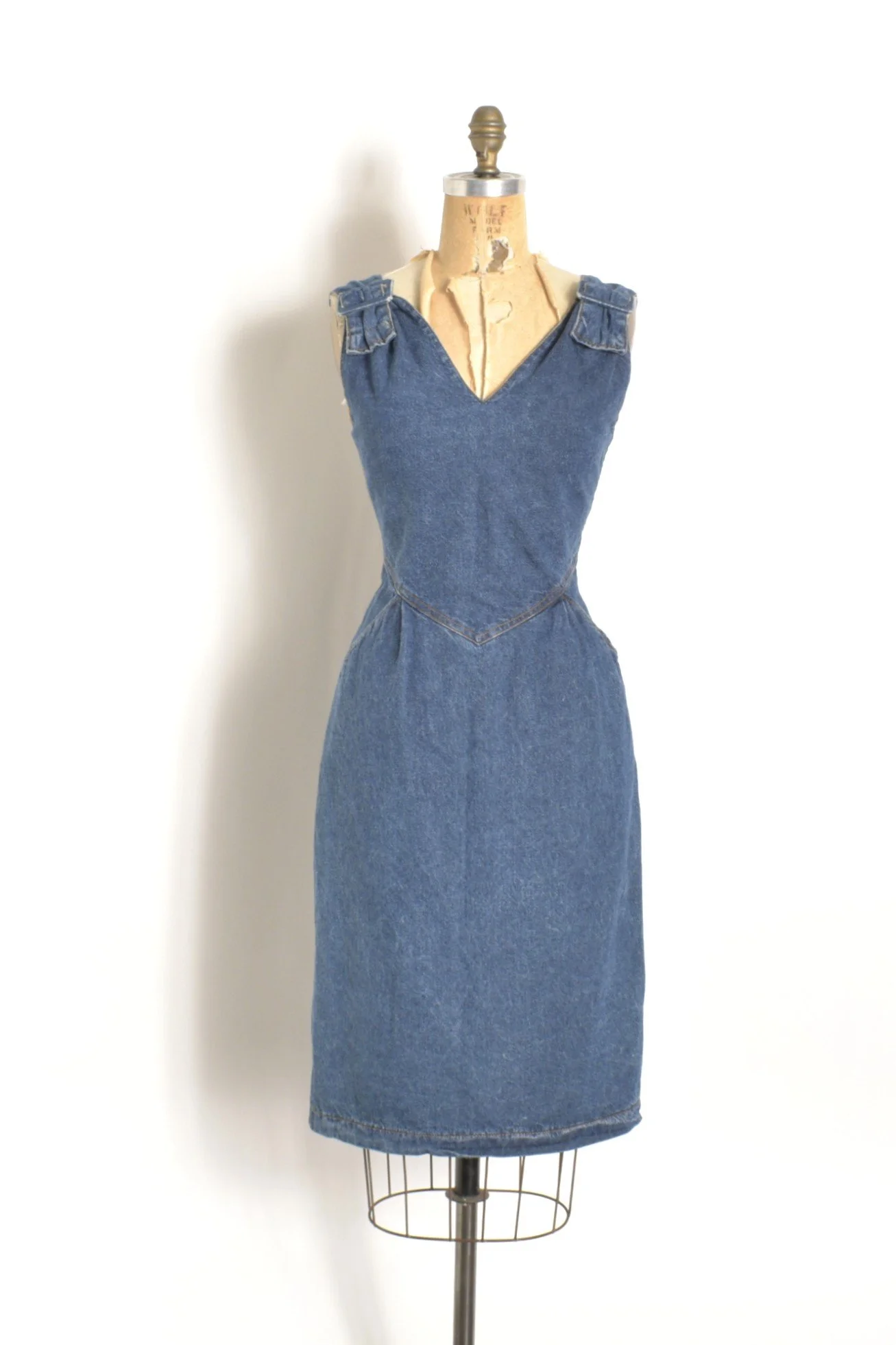 '80s Low Back Denim Dress-small La Poubelle Vintage '80s Low Back Denim Dress-small La Poubelle Vintage