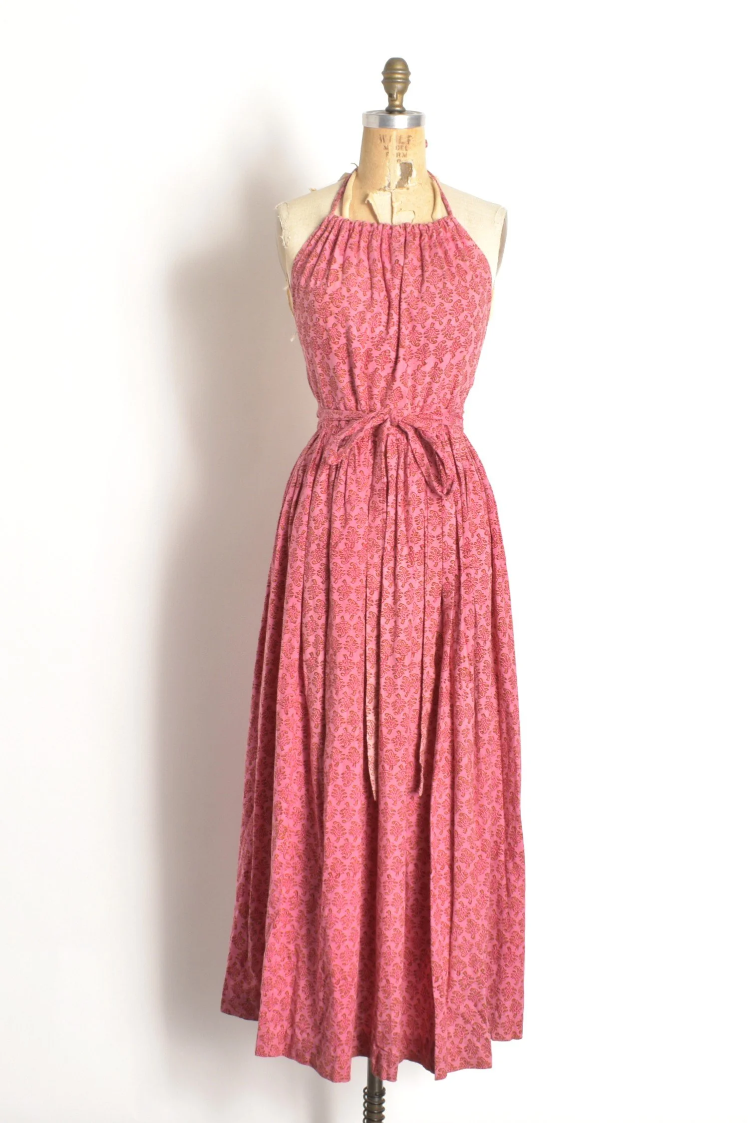 1970s Indian Cotton Block Print Maxi-medium  La Poubelle Vintage