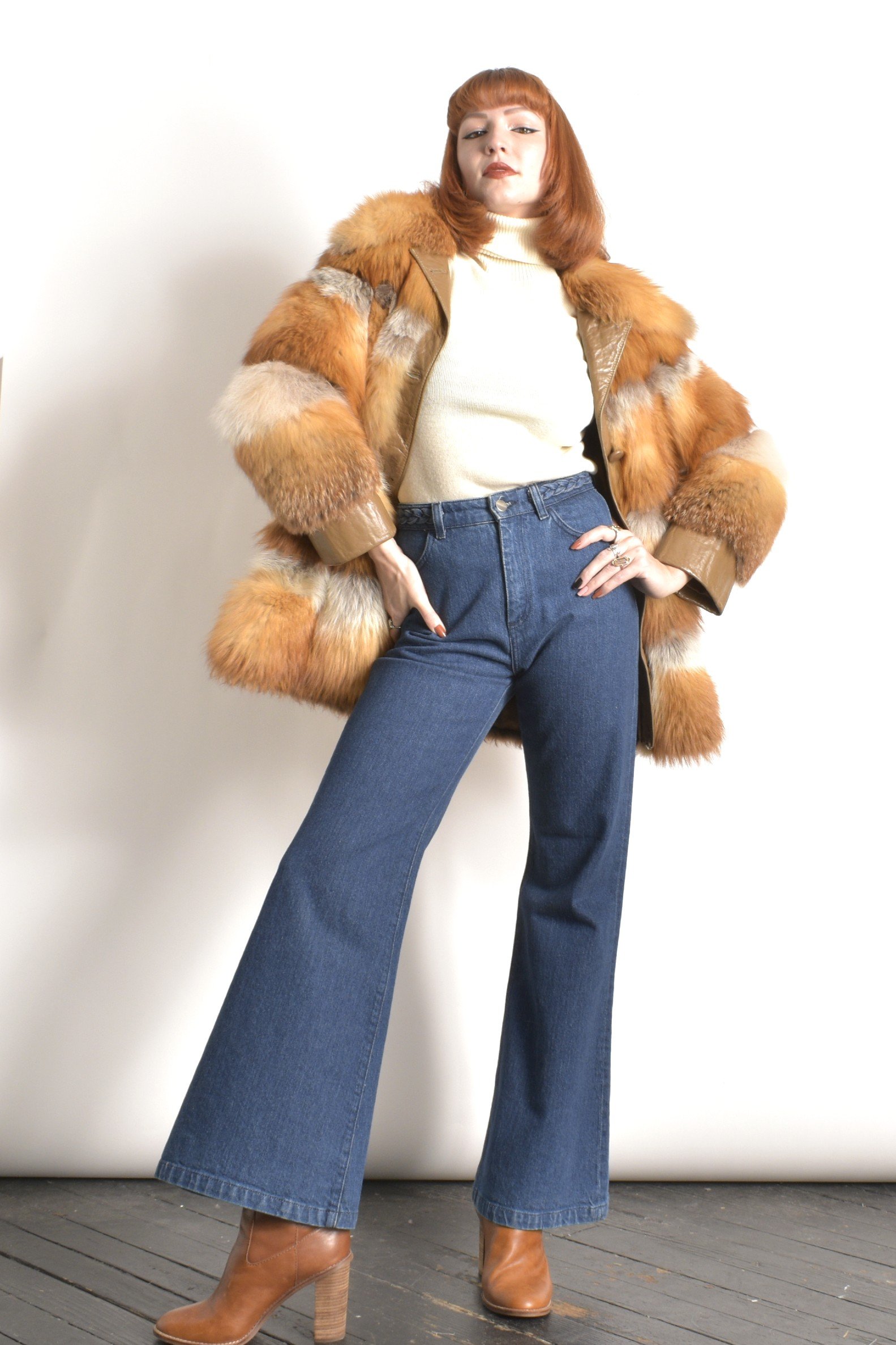 1970s Fox Fur and Leather Jacket-S/M — La Poubelle Vintage