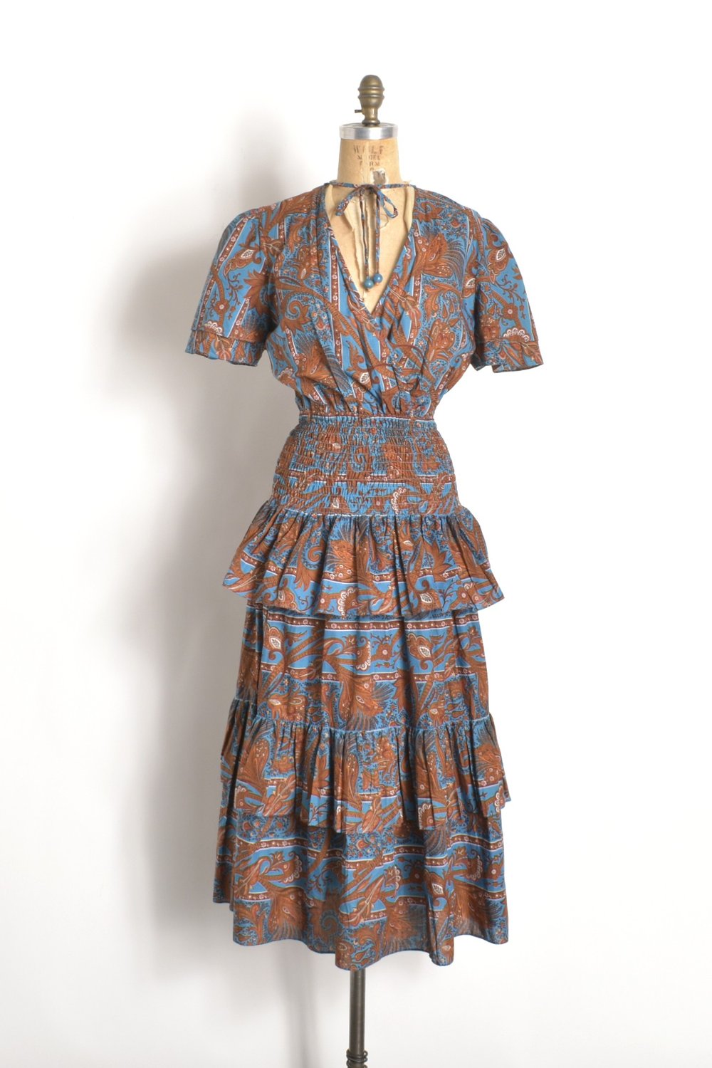Ruffle Vintage La — Dress-S/M Diane Y2K Freis Poubelle Silk Colorful