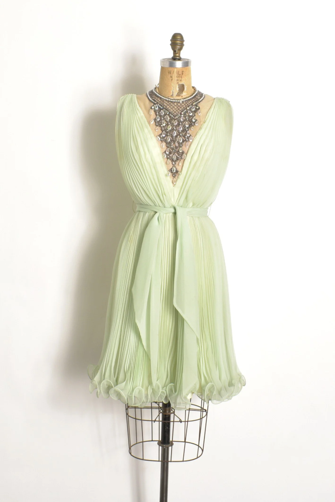 1960s Mint Chiffon Mini Dress-XS La Poubelle Vintage 1960s Mint Chiffon Mini Dress-XS La Poubelle Vintage