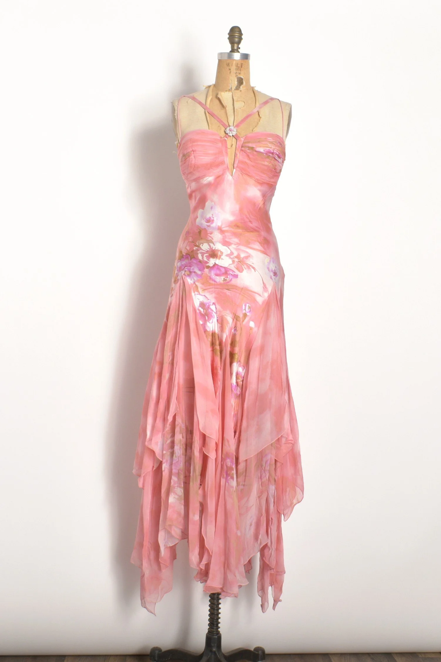 Diane Freis Y2K Pink Silk & Satin Fairy DressS/M  La Poubelle Vintage