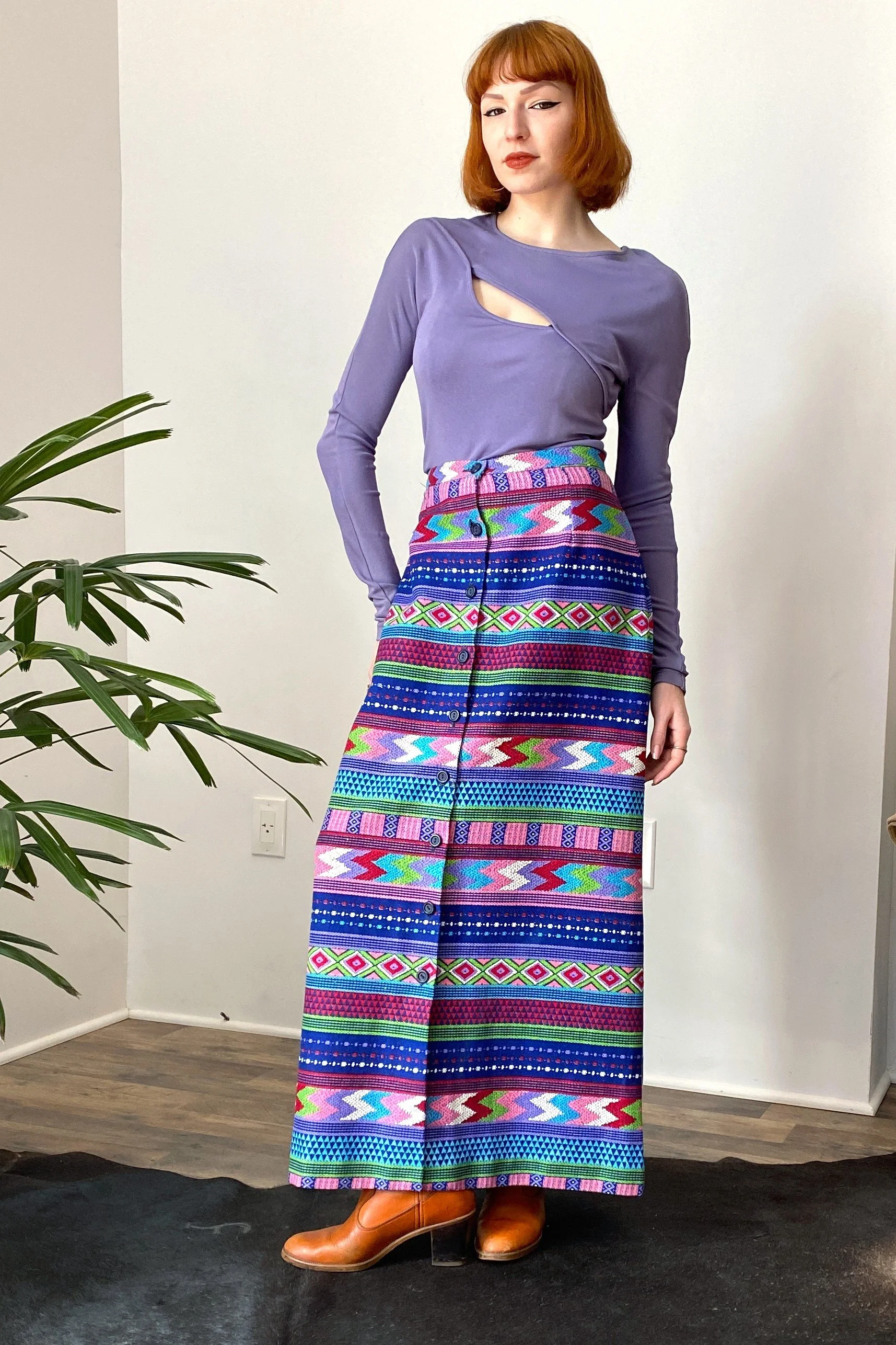 70s+geometric+maxi+skirt3.jpg?  display picture 1