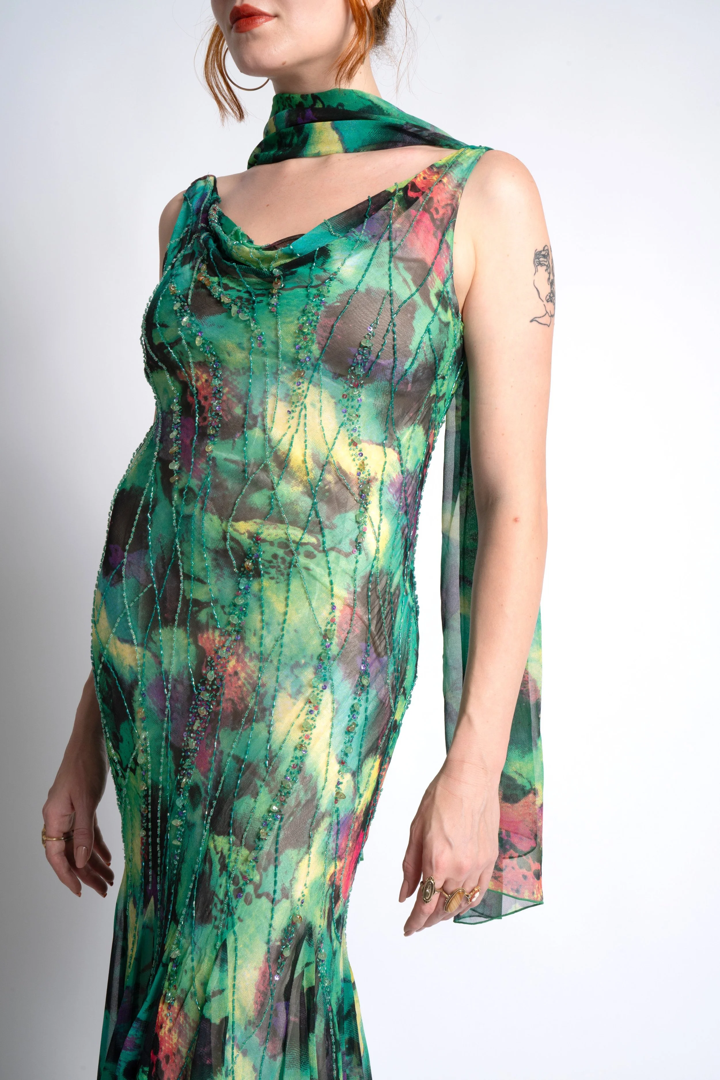green watercolor dress Unique Vintage Black & Green Watercolor Frogs Alexis Swing Dress