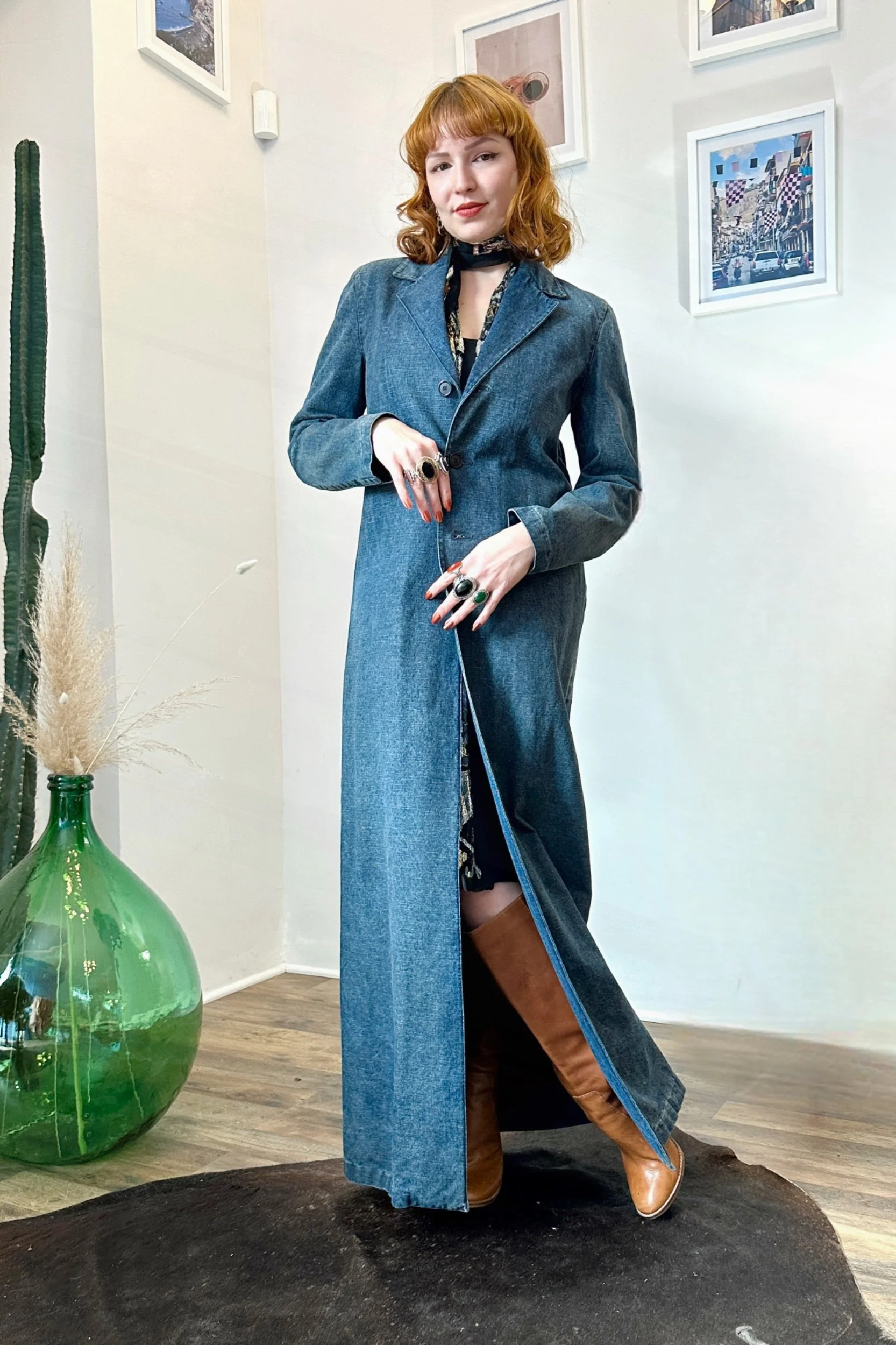 90s Jean Colonna Denim Duster Jacket-small — La Poubelle Vintage