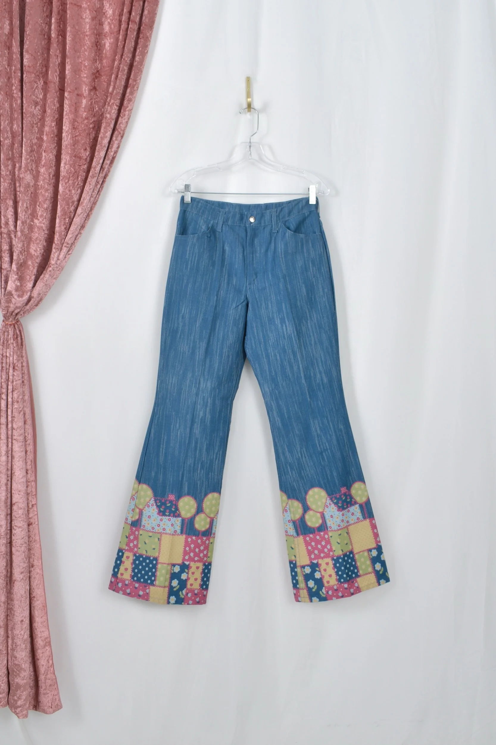 1970s Maverick deadstock patchwork print jeans