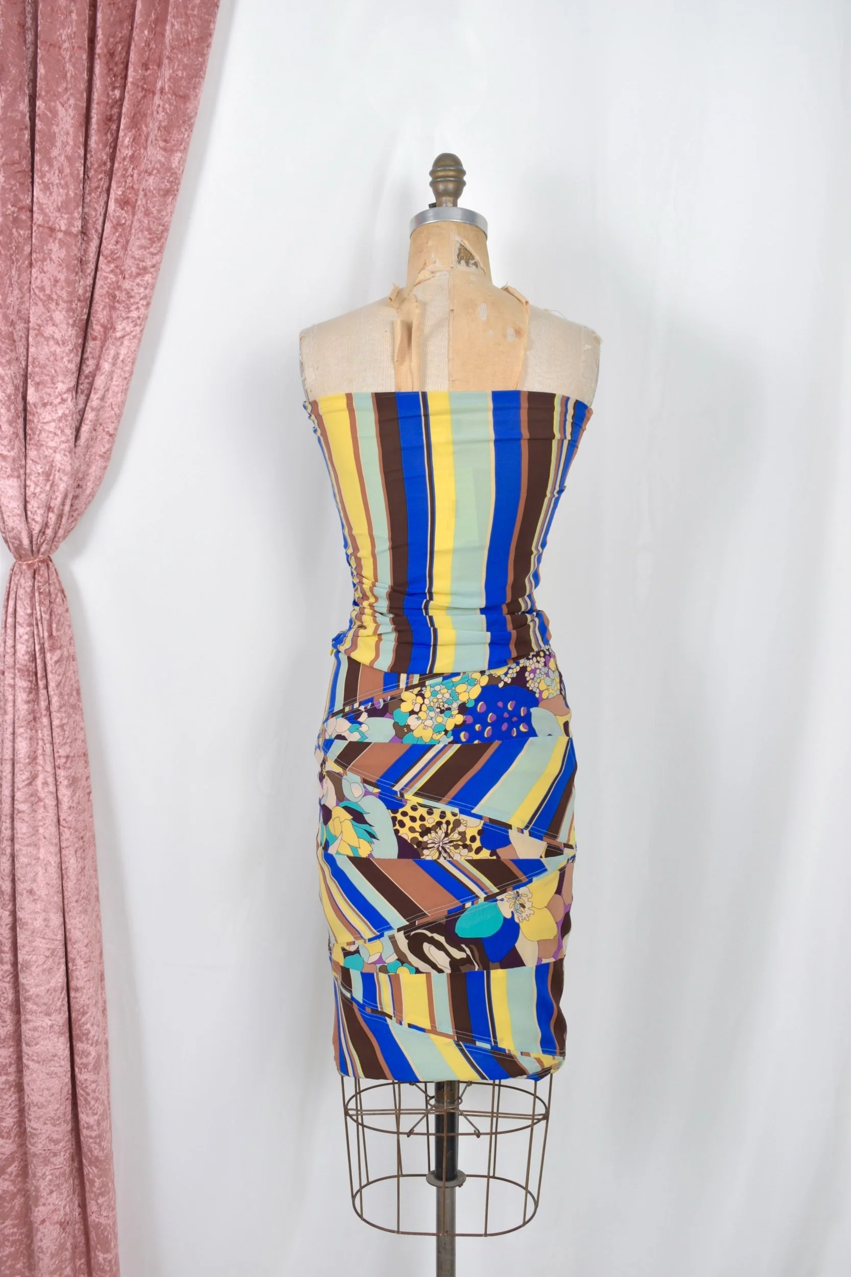Gianni Versace S/S 2003 striped silk two piece set