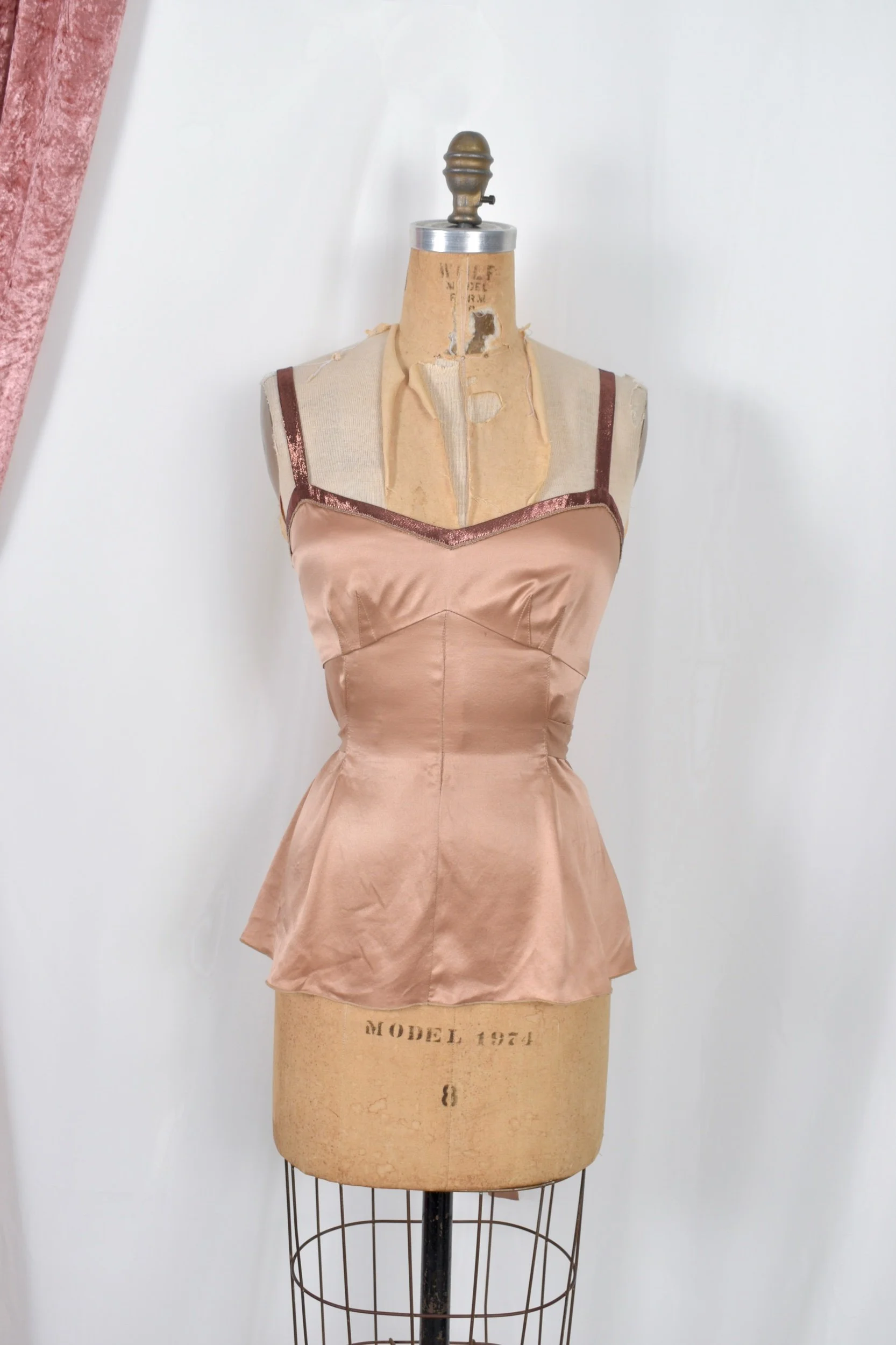 y2k dolce & gabbana copper brown satin tank top