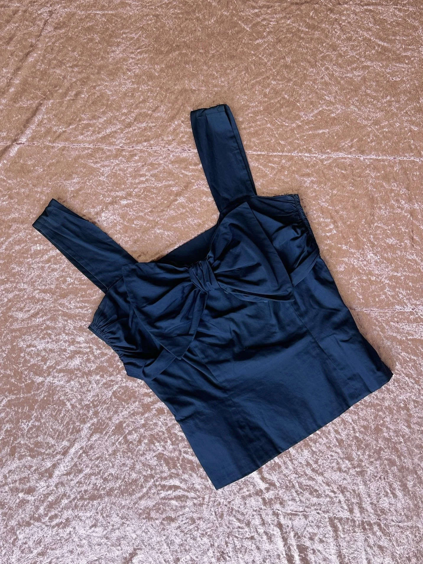 1950s navy blue cotton tank top with bow