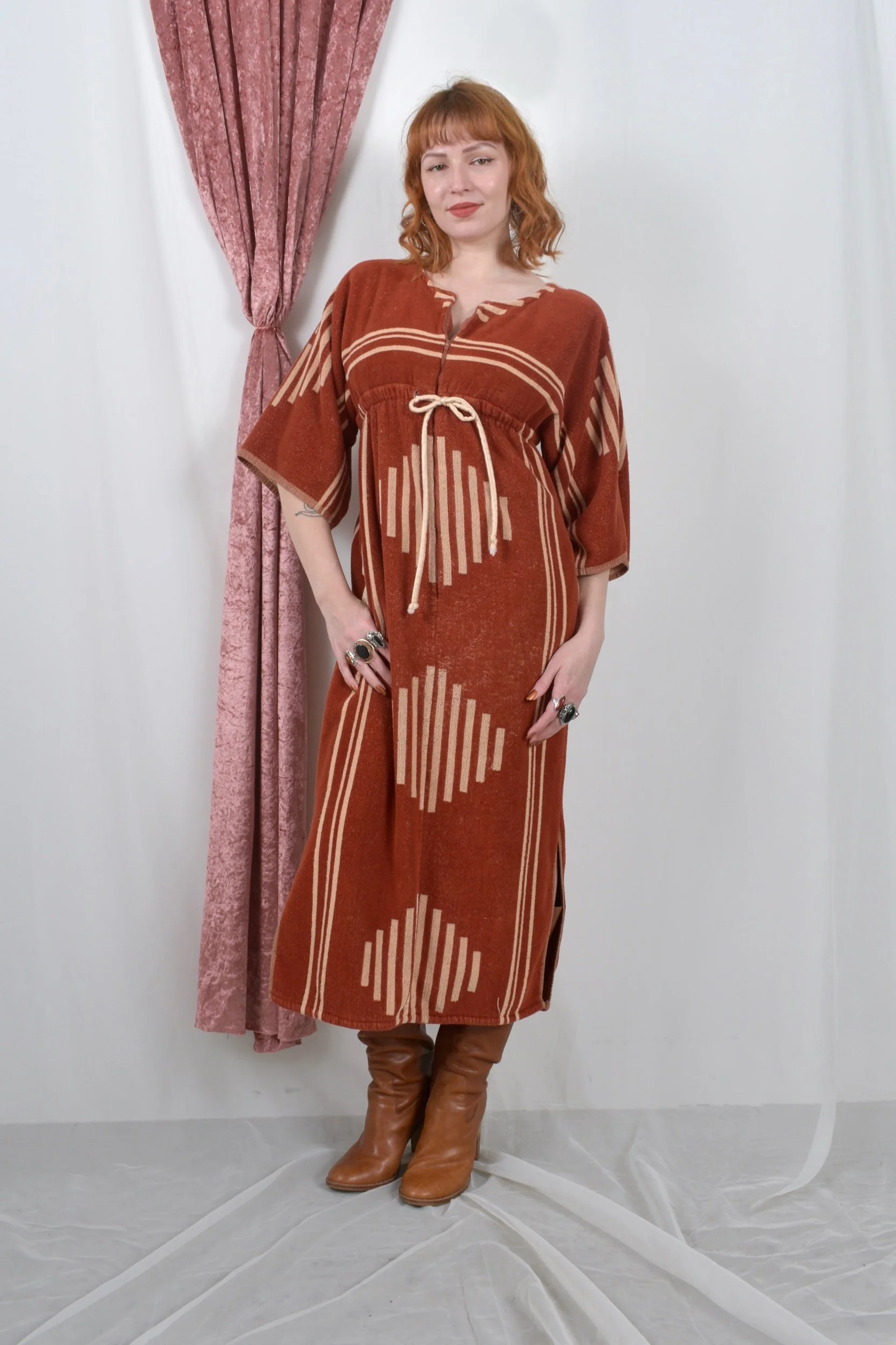 1970s terrycloth towel dress