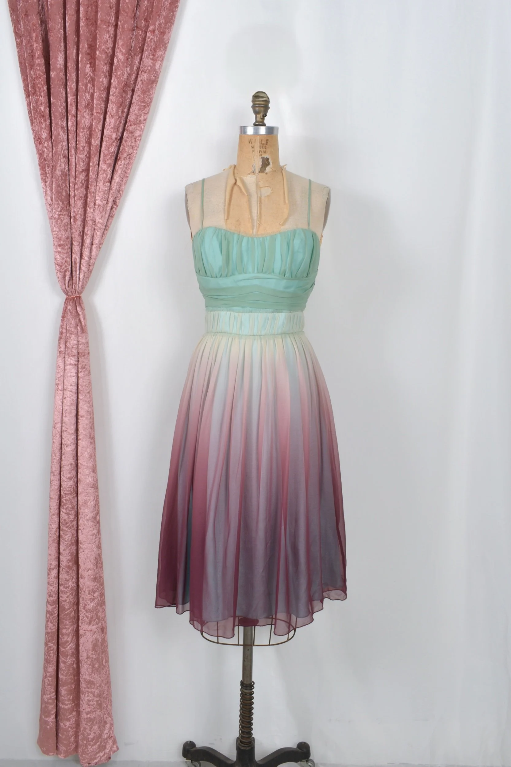 y2k ABS ombre silk party dress