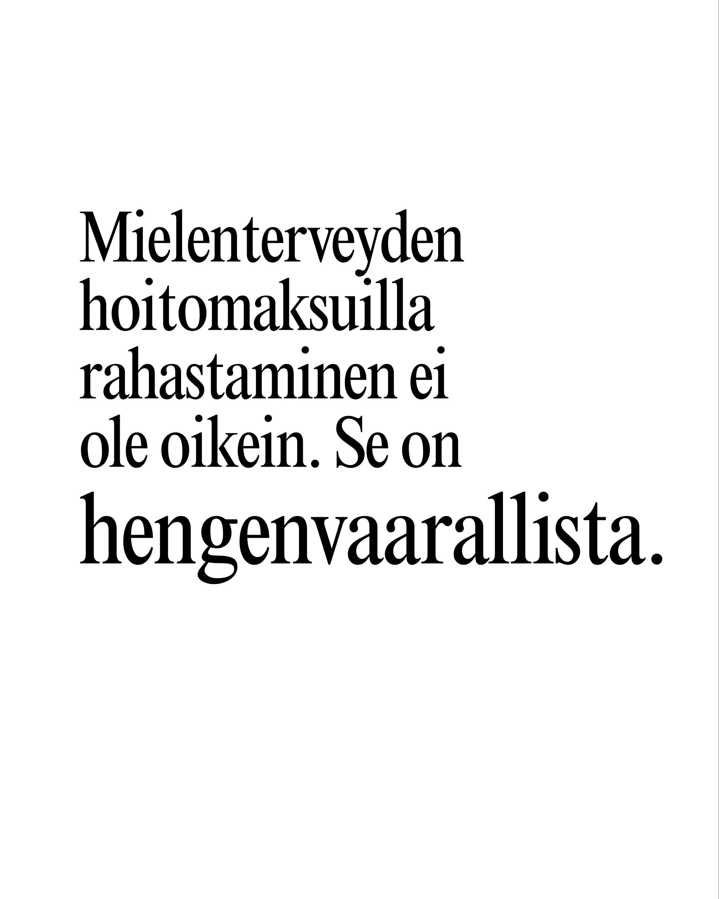 Tiesitk&ouml;, ett&auml; vaikka sinut tai l&auml;heisesi otettaisiin tahdonvastaiseen psykiatriseen hoitoon, joudut silti todenn&auml;k&ouml;isesti maksamaan kovan hinnan osastohoidosta? Mielenterveyden osastohoidon maksut ovat j&auml;rkytt&auml;v&au