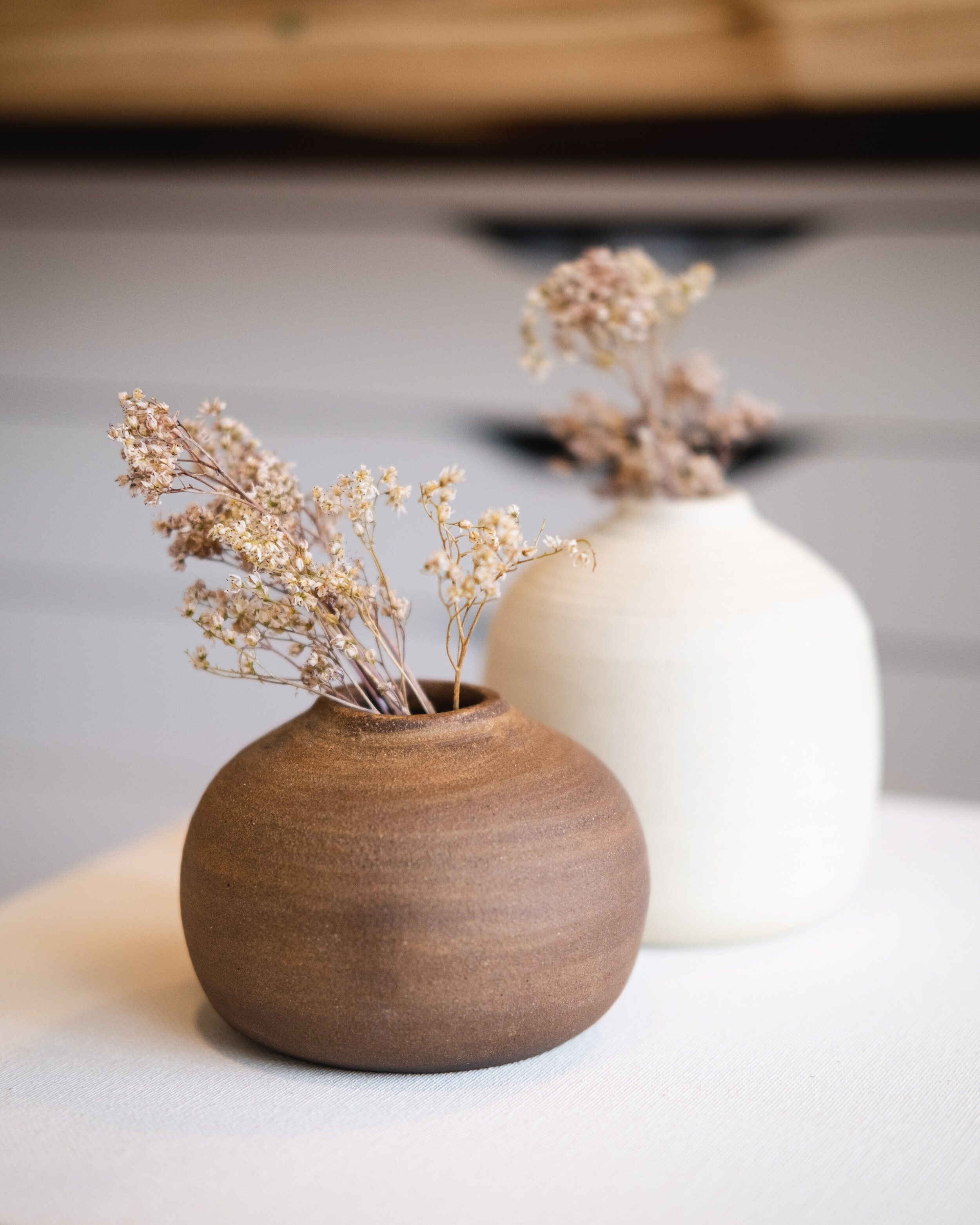 handmade raw natural clay bud vase