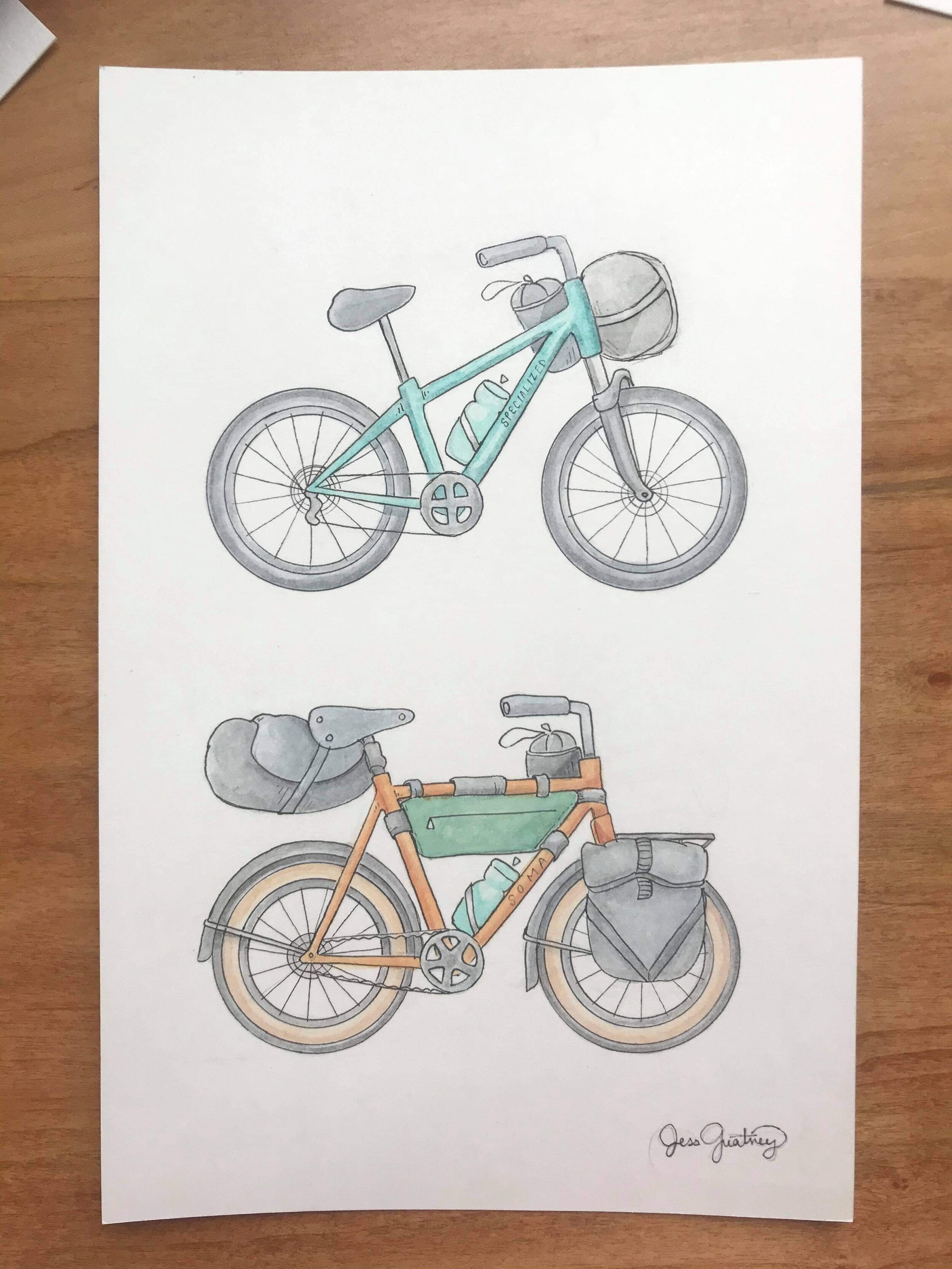Bicycle vector illustration. Sketch bike drawing. Sport bicycle  transportation Stock Vector | Adobe Stock