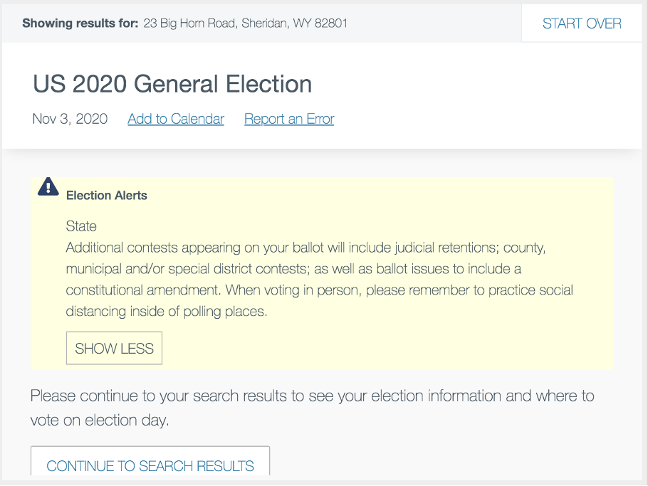  A sample  Election Notice  in VIP tools 