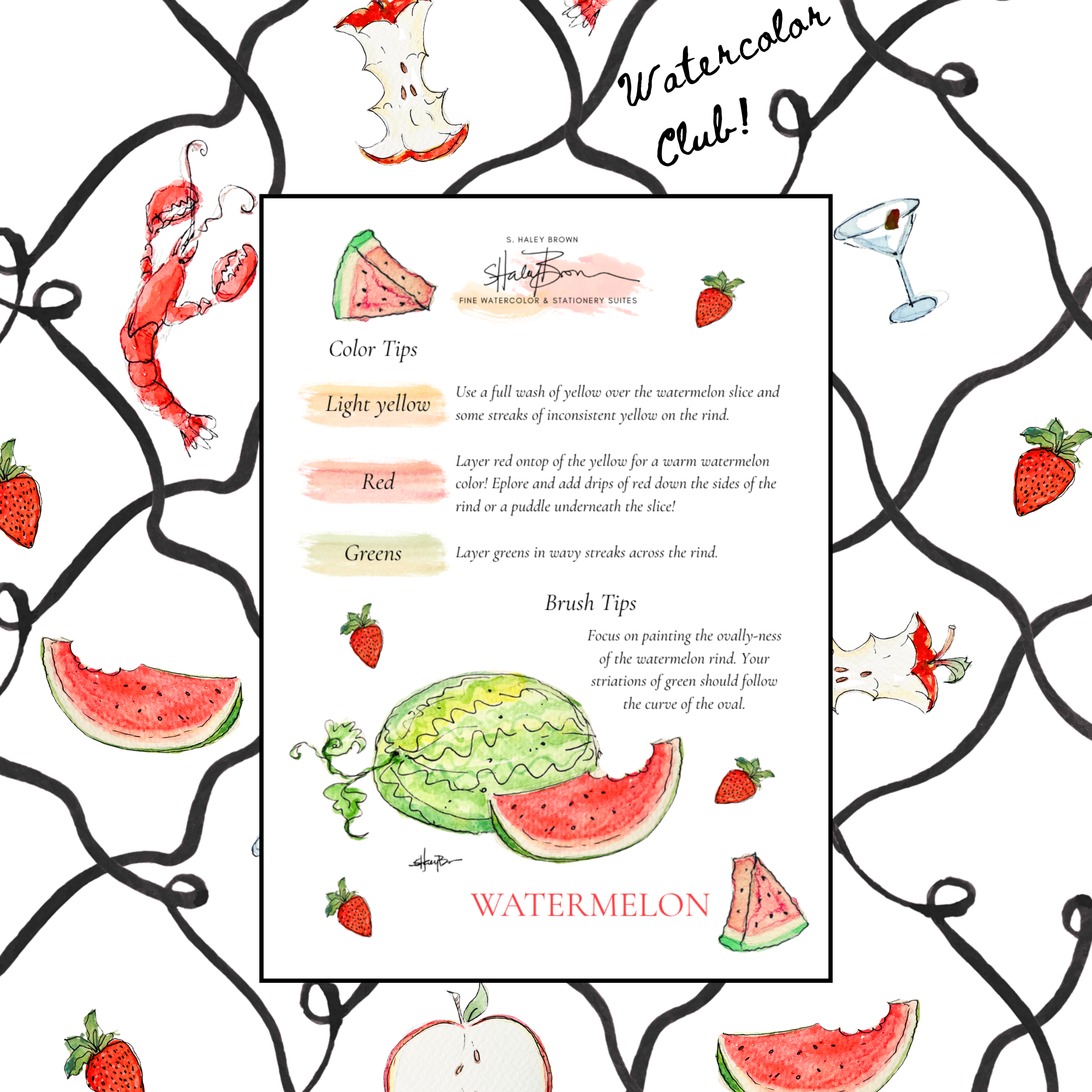 Watercolor Club 8/16- Watermelon