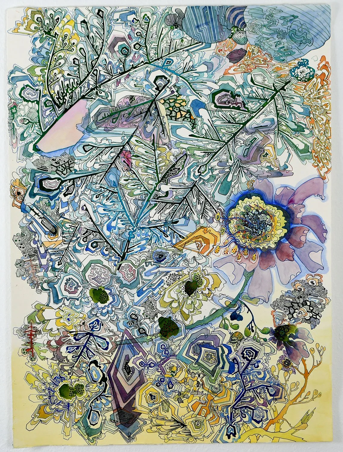  Ink and watercolor on paper. 22 × 30 inches.  