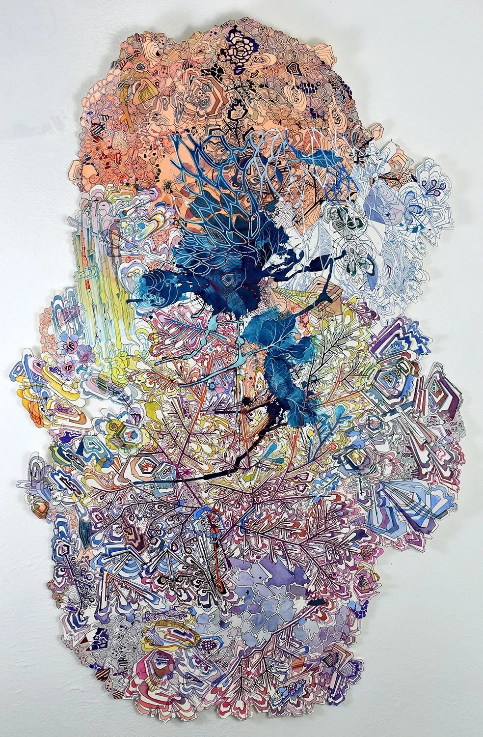Firefly. Ink, watercolor, and glue on paper. 30.75 x 40.5 inches