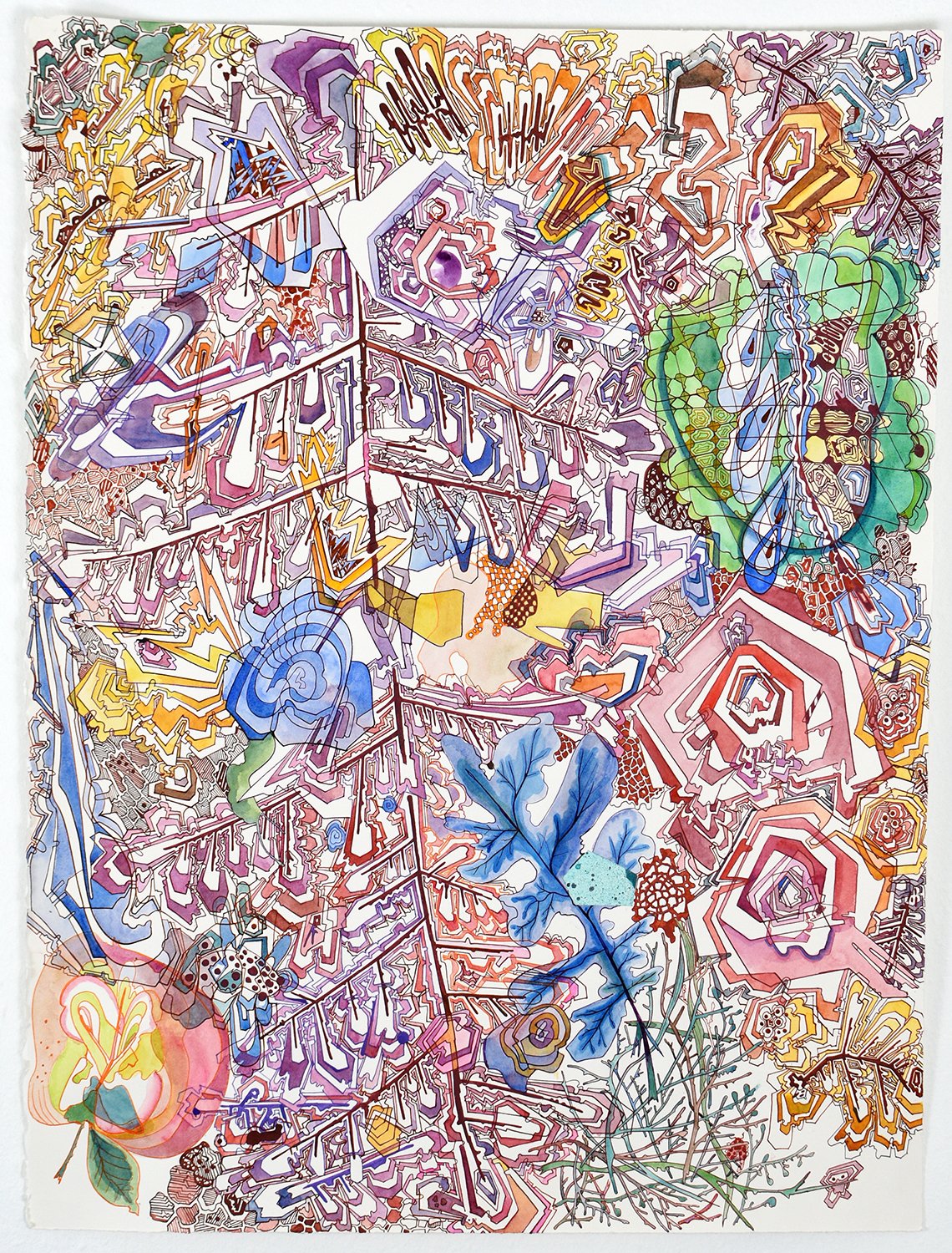 Top of the Heavens, to the Glowing Earth. Ink, watercolor on paper. 22 x 30 inches.