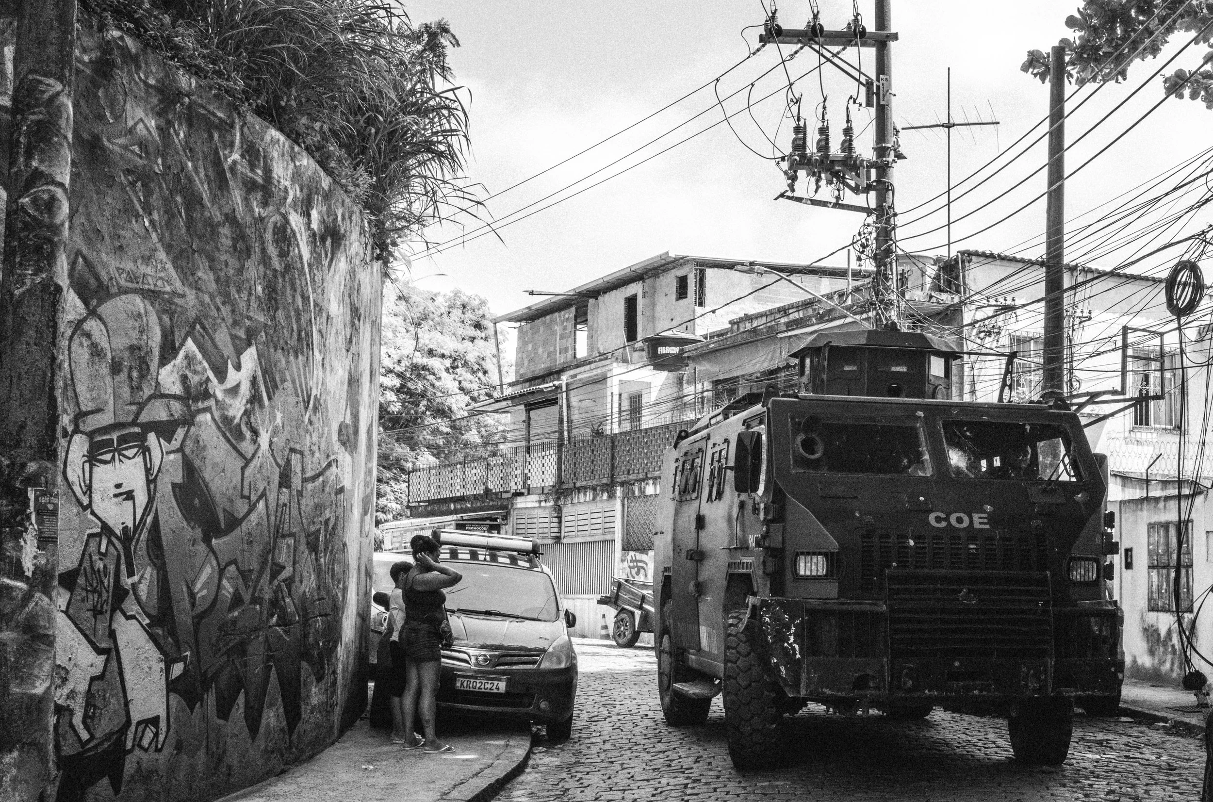  Police special force truck coming out of a favela controlled by CV after an incursion. 