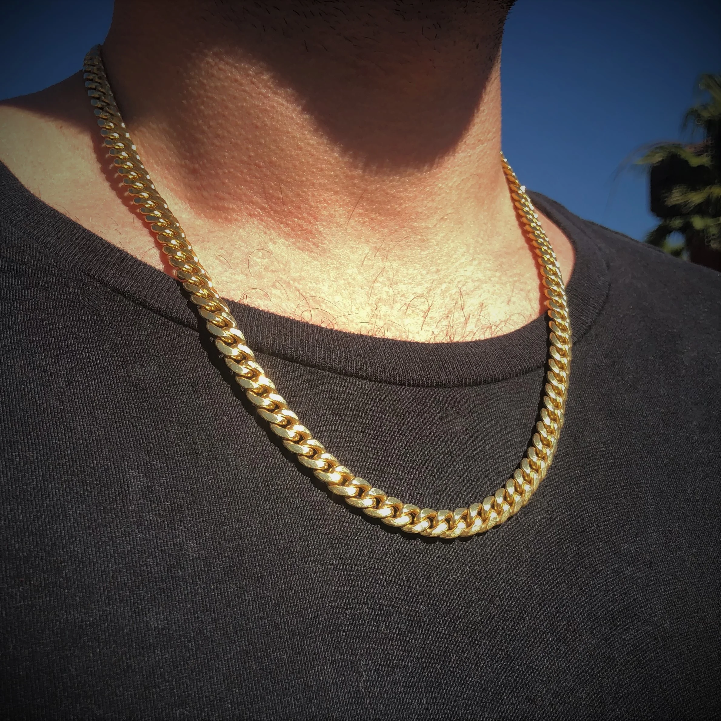 Yellow Gold Tight Cuban Link Chain 