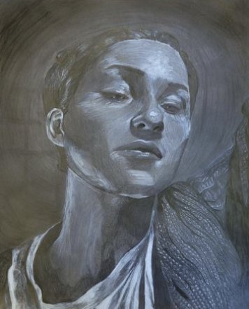 Self Portrait (2021) Graphite &amp; White Charcoal