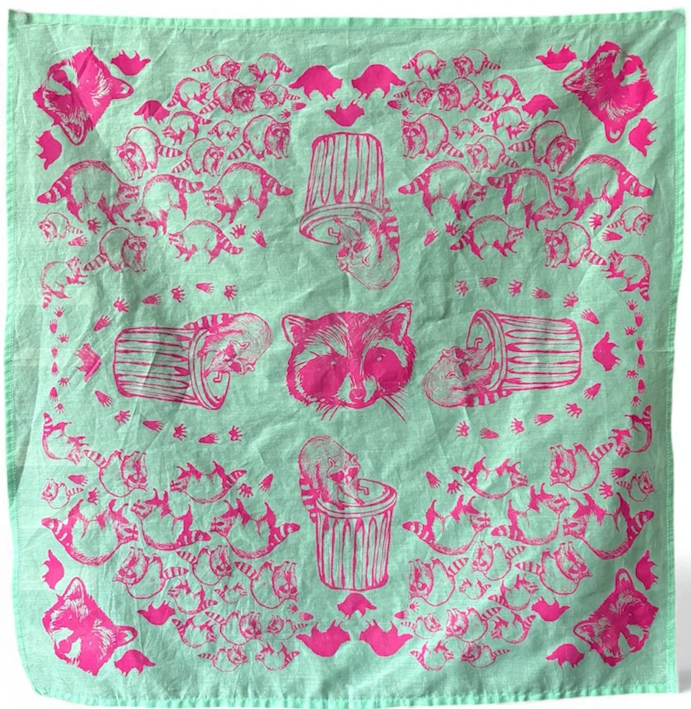 Raccoon Hanky Mint Green.jpg