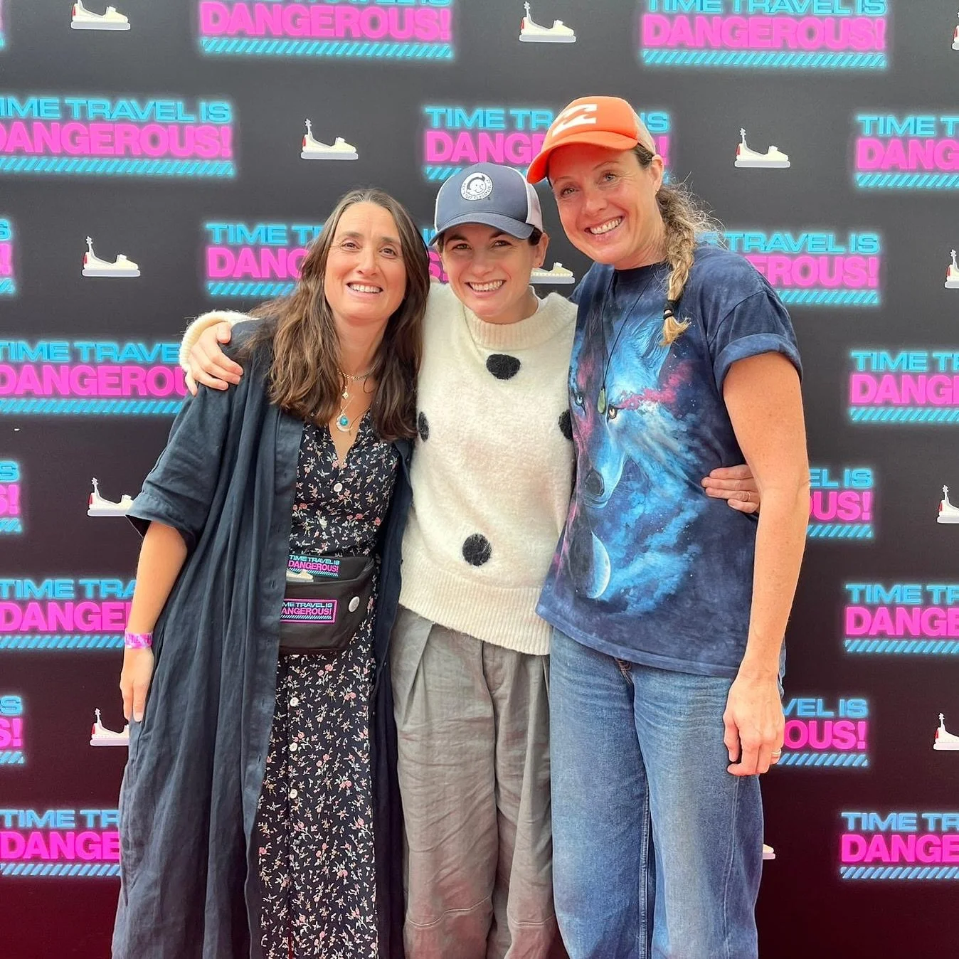 Just three time-travellers swapping tips &amp; tricks! 
This is your reminder that the movie &lsquo;Time Travel is Dangerous&rsquo; comes to digital in the U.K. tonight at midnight 🩵 so don&rsquo;t forget to pre-order on Apple so you can watch it at